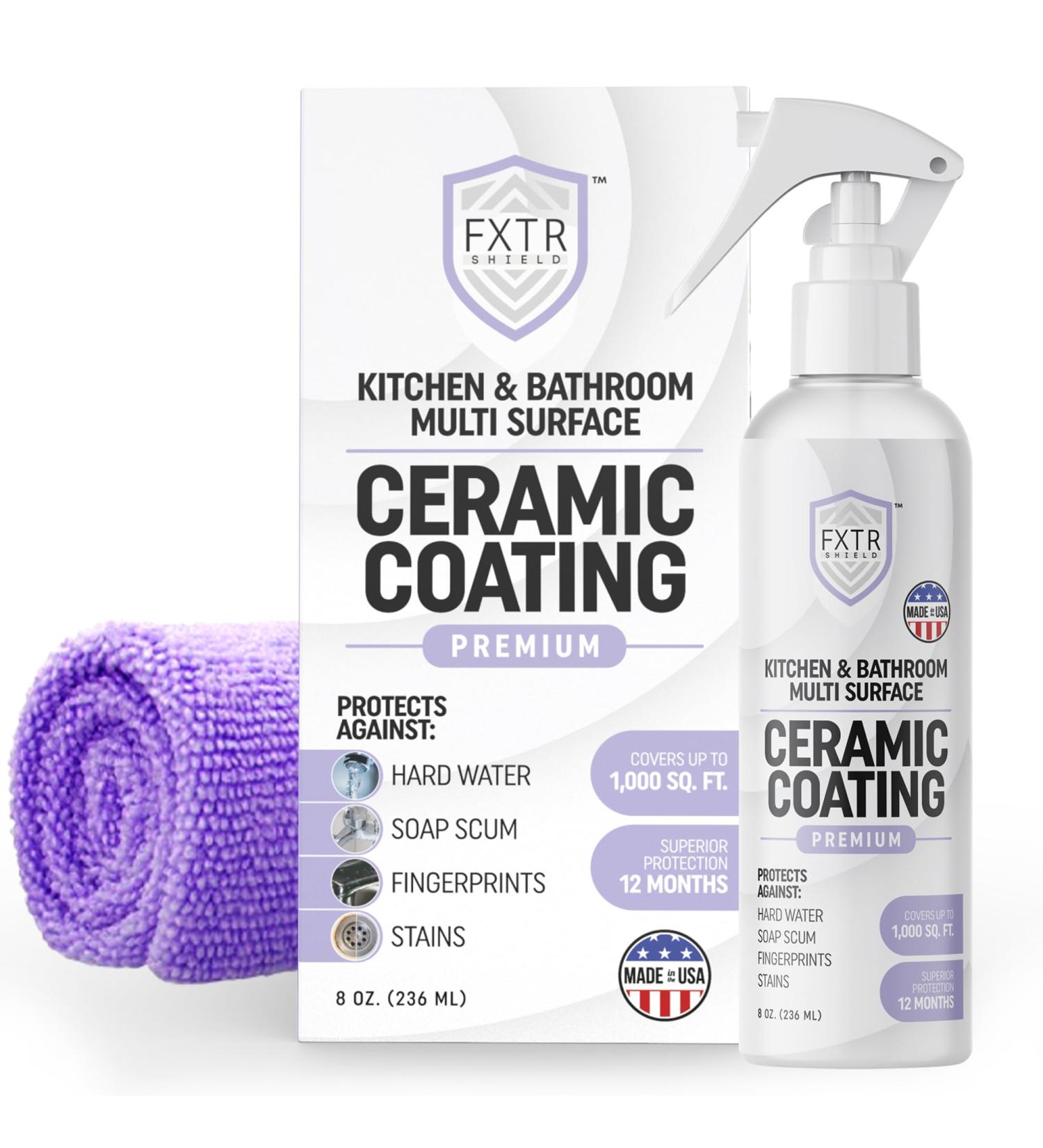 Fixture Shield - Extra Strength Ceramic Coating Spray | Multi-Surface Protection for Kitchen & Bath | Stainless Steel & Shower Soap Scum Preventer - Buy Online on GoSupps.com