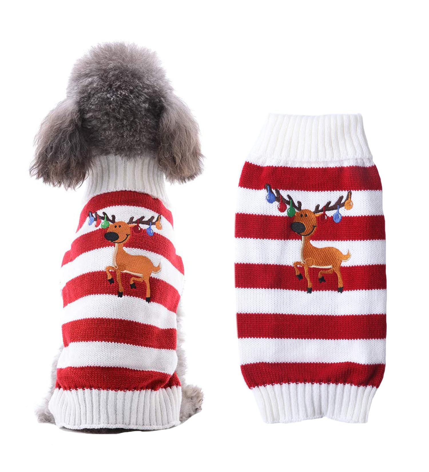 HRTTsy Christmas Dog Sweater | Warm Winter Pullover for Small & Large Dogs | Cozy Pet Costume - Buy Online on GoSupps.com