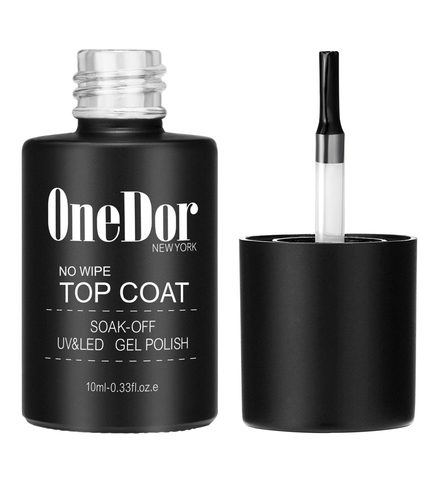 OneDor No Wipe Top Coat Gel Polish - UV/LED Cured Soak Off Nail Polish - 0.33 Fl Oz - Buy Online on GoSupps.com