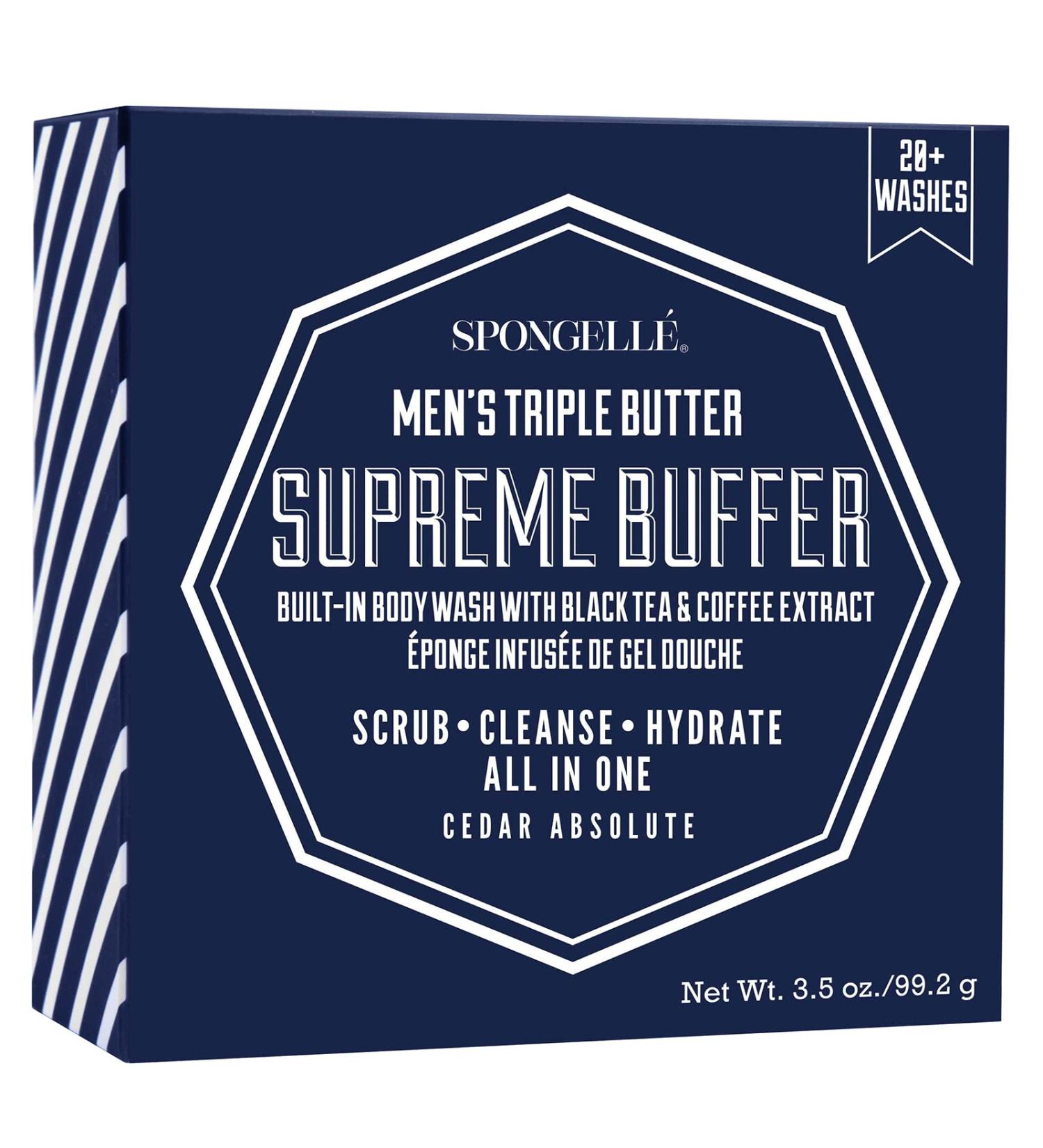 Spongell Men's Cedar Absolute Body Wash Infused Buffer - Triple Butter Supreme | Buy Online - Buy Online on GoSupps.com