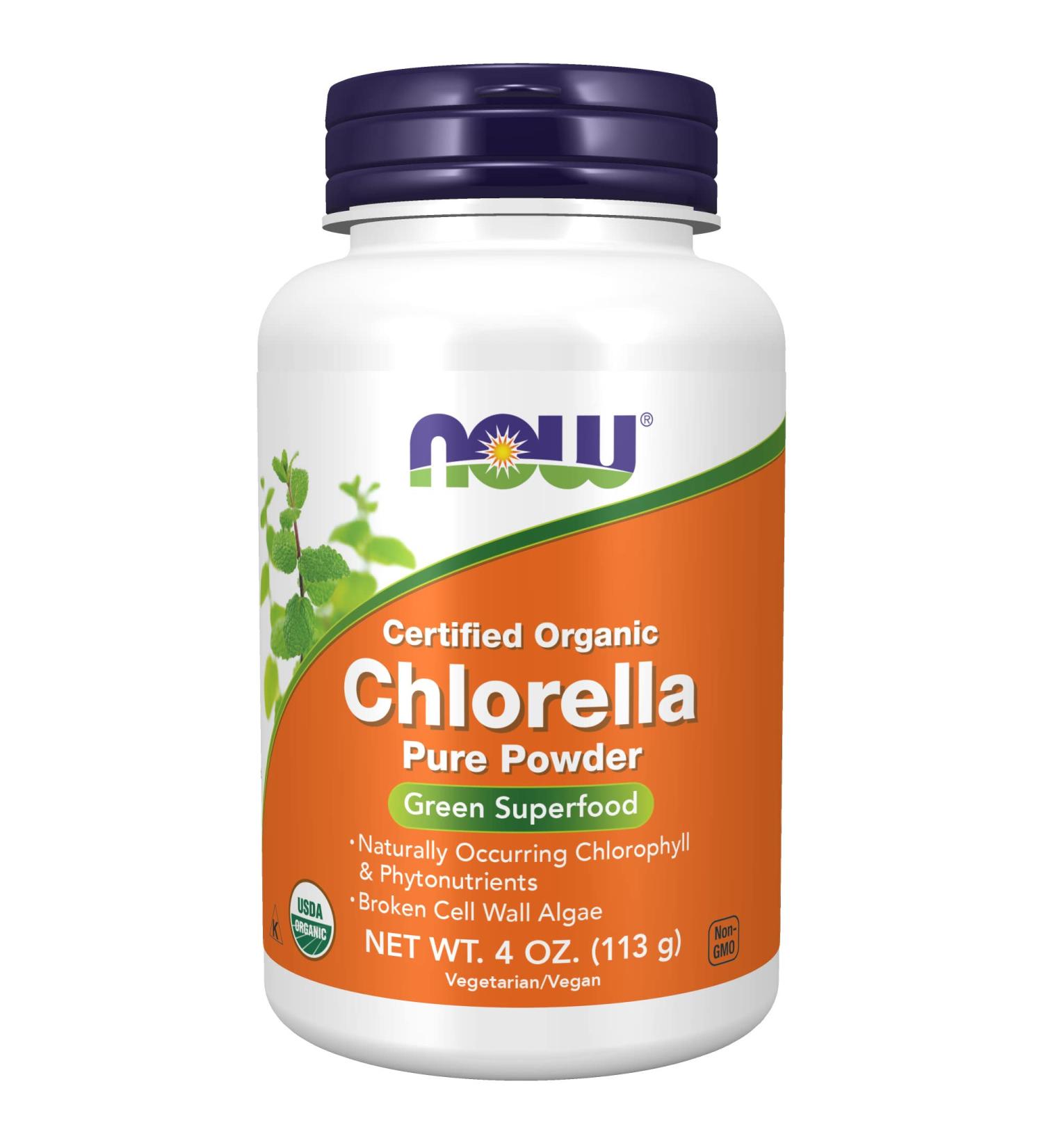 Now Foods Organic Chlorella Powder 4 oz | Superfood for Detox & Nutrition - Buy Online on GoSupps.com