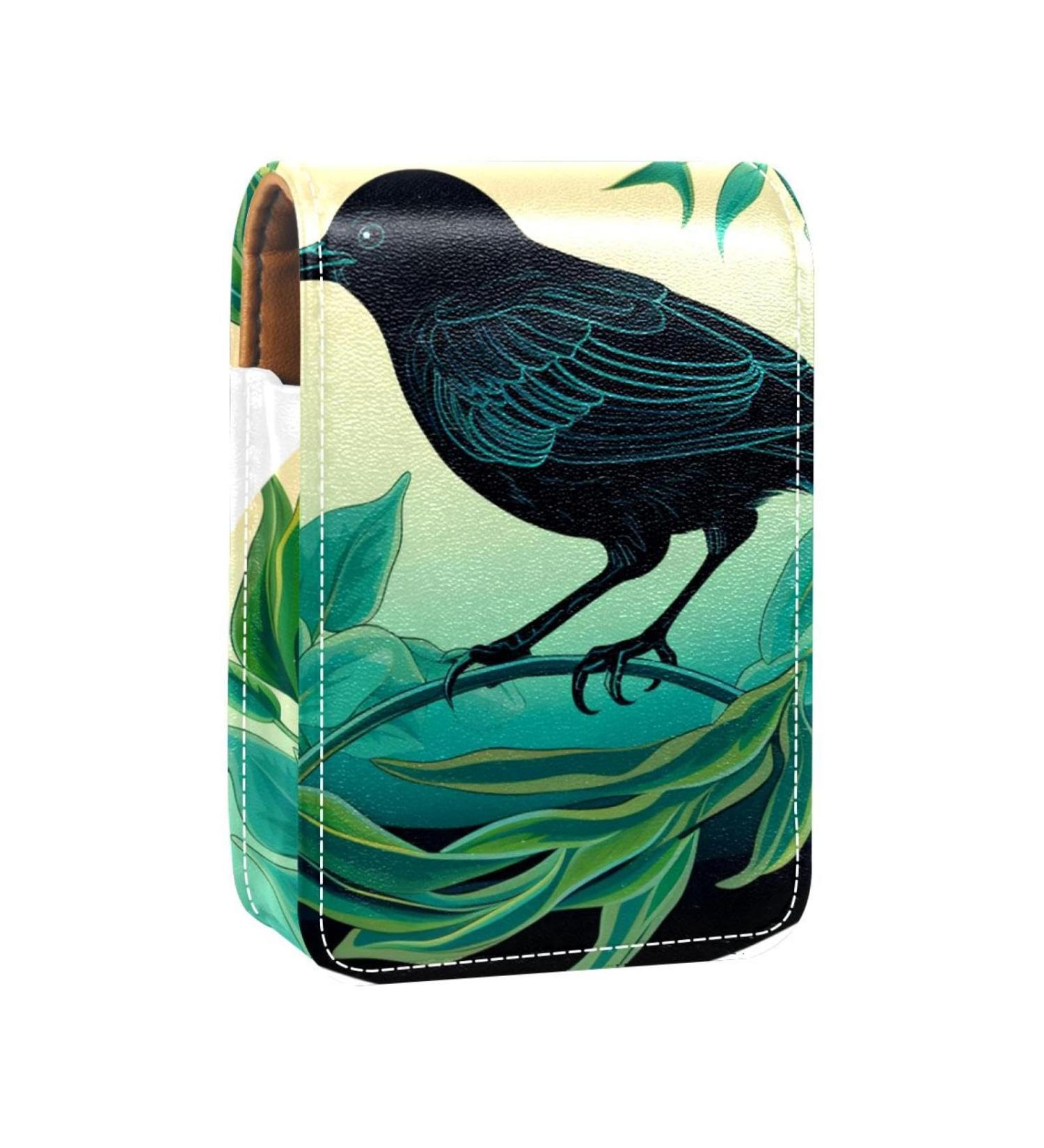 Stylish Leather Lipstick Case Organizer with Mirror - Mini Lip Gloss Holder Bag | Perfect for Travel & Makeup Storage - Buy Online on GoSupps.com