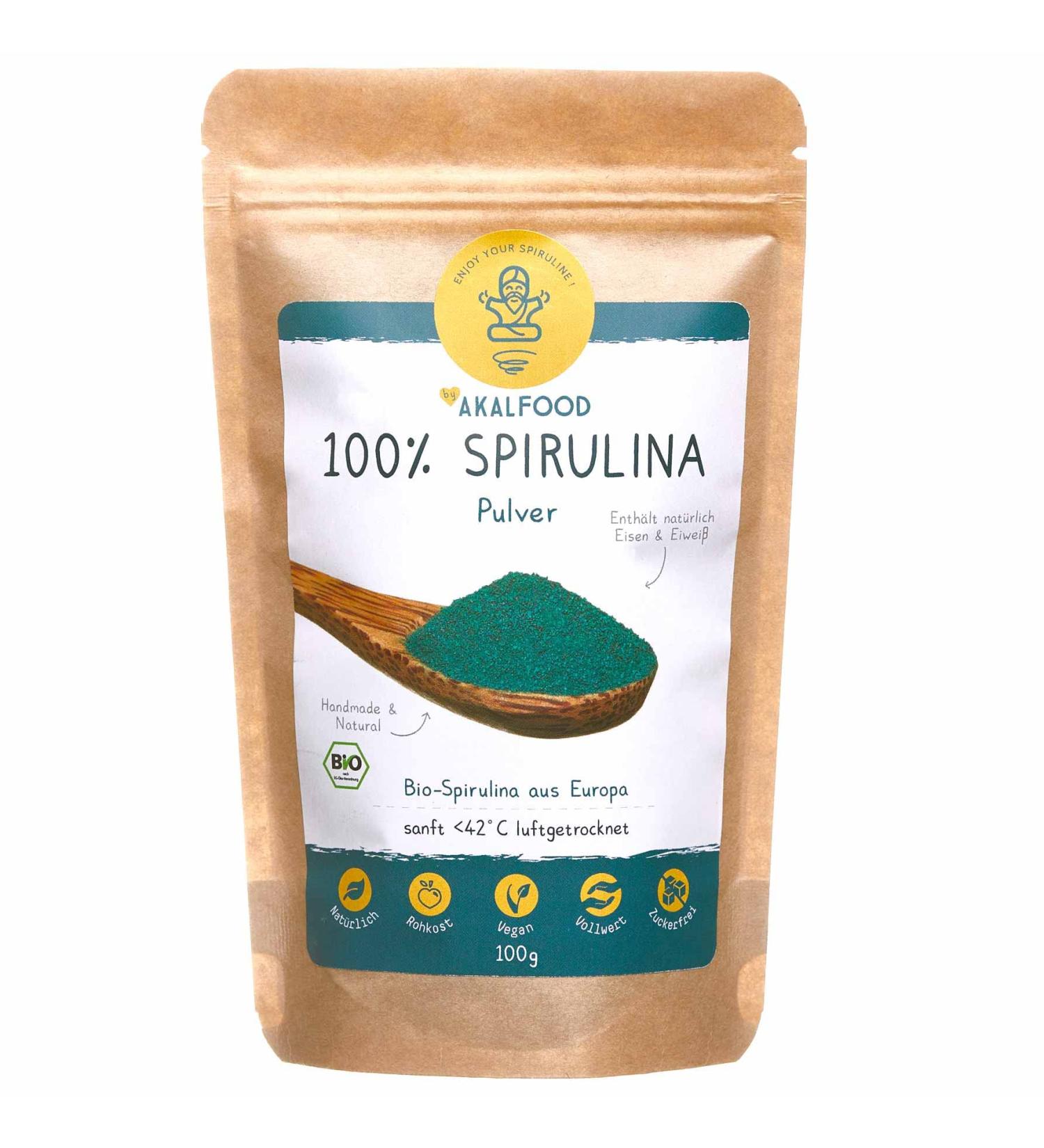100% Organic Algae Spirulina Powder | Gluten-Free Nutritional Supplement from Germany | Ideal for Athletes & Weight Loss | 100g - Buy Online on GoSupps.com
