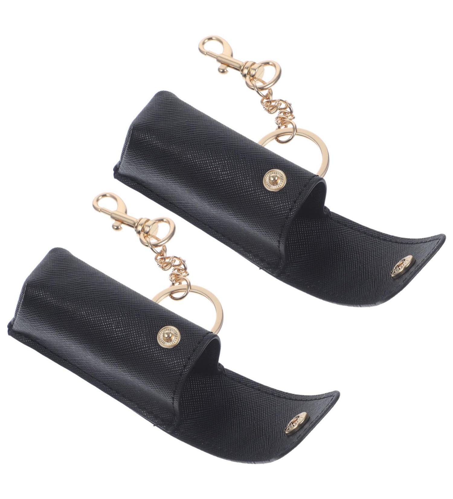 Lipstick Keychain Holder Set | Lip Balm Purse Storage | 2pcs Black Bag Organizer for Women - Buy Online on GoSupps.com