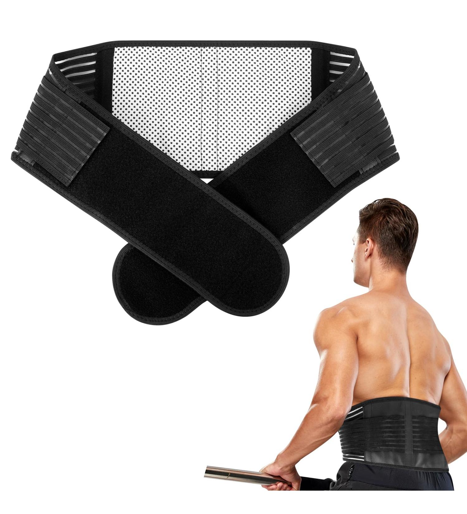 Lumbar Support Belt for Men and Women - Dual Adjustable Straps, Breathable Mesh Panels - Large Size for Sciatica, Herniated Disc, Scoliosis Relief - Buy Online on GoSupps.com