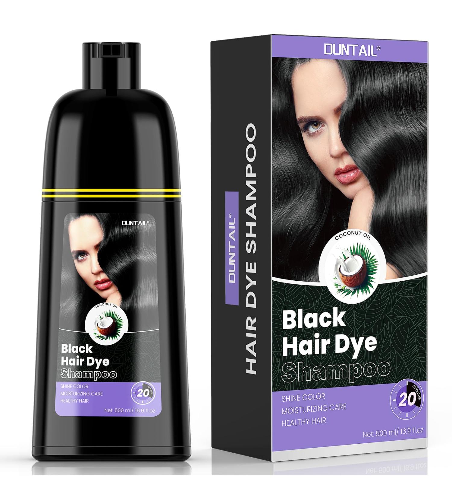 Buy 3 in 1 Black Hair Dye Shampoo - Gentle Gray Coverage & Herbal Ingredients | 17.6 Fl Oz - Buy Online on GoSupps.com