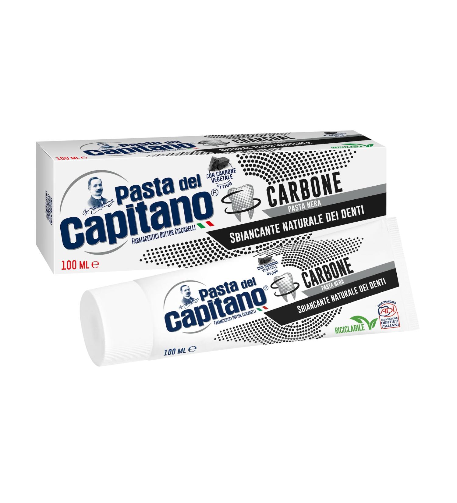 Pasta del Capitano Active charcoal Toothpaste 100 ml - Buy Online on GoSupps.com