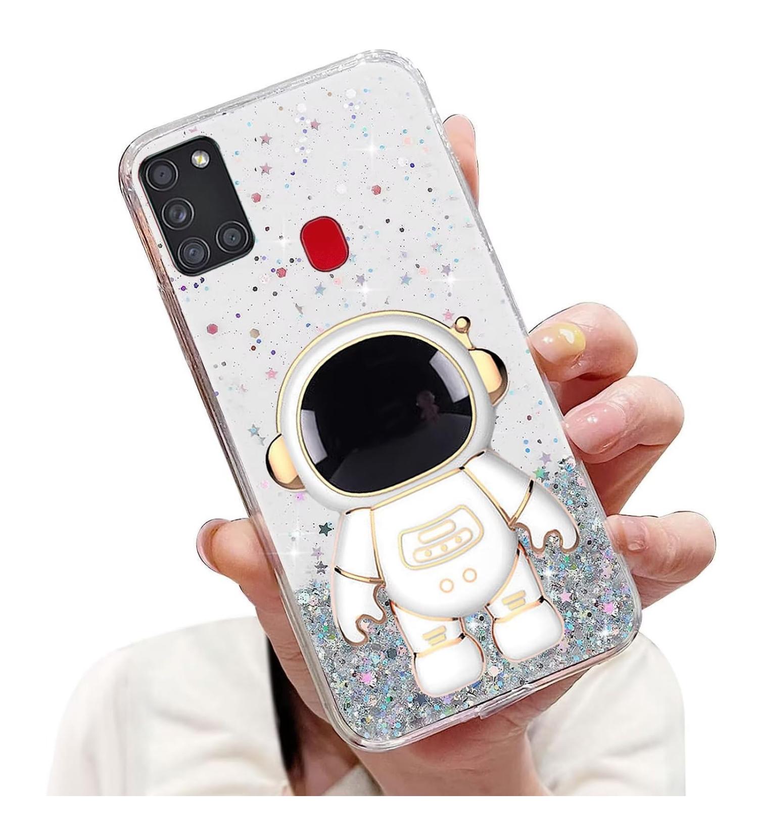 Buy Tivenfezk Nadoli Astronaut Glitter Stand Case for Samsung Galaxy A21S - Soft Silicone Bling Protective Cover - Buy Online on GoSupps.com