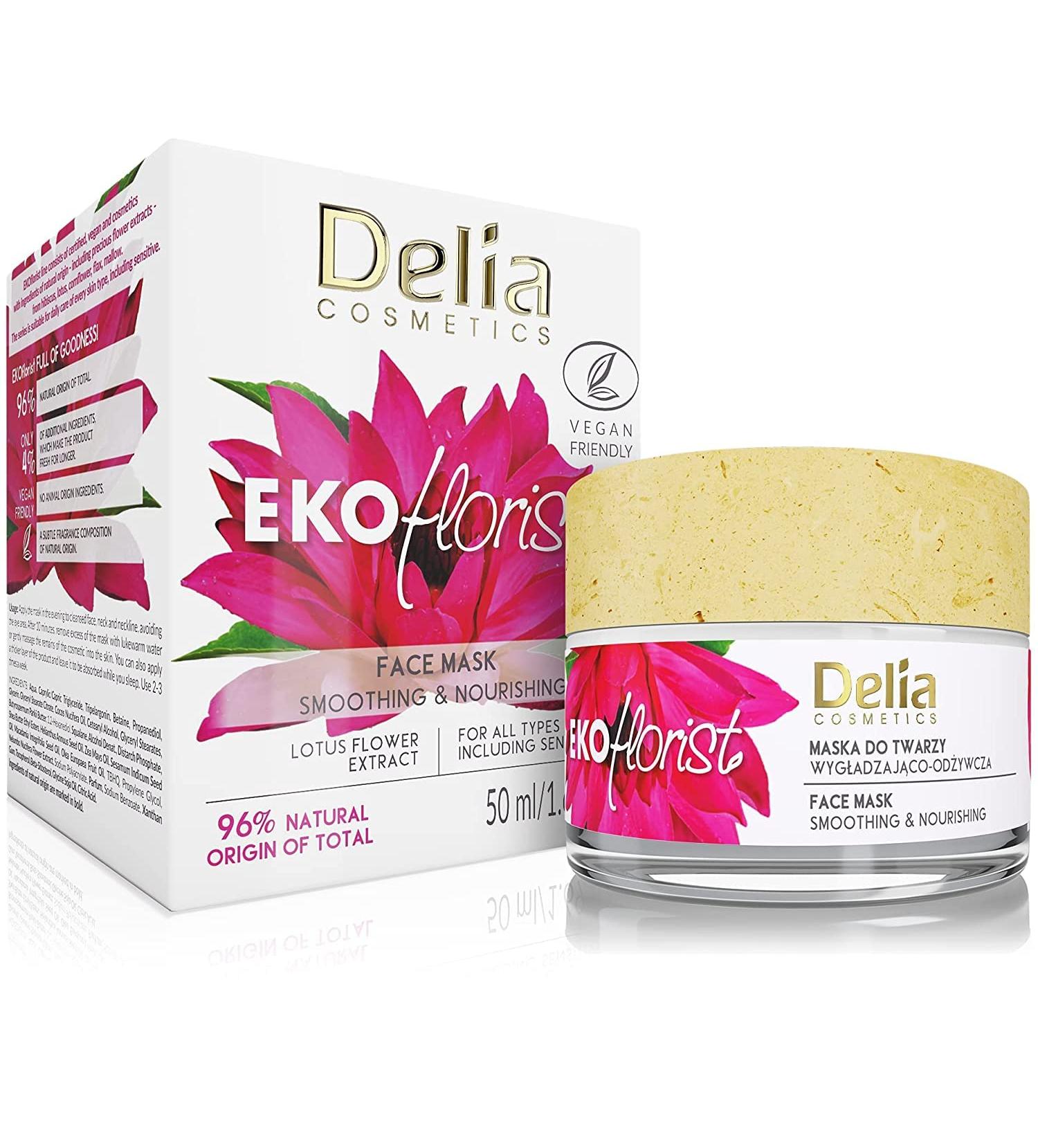  Delia Cosmetics Delia Cosmetics - EKOflorist - Smoothing and Nourishing Face Mask Natural Vegan Cosmetic - For All Skin Types - Firms Hydrates Nourishes Regenerates - 50ml - Buy Online on GoSupps.com