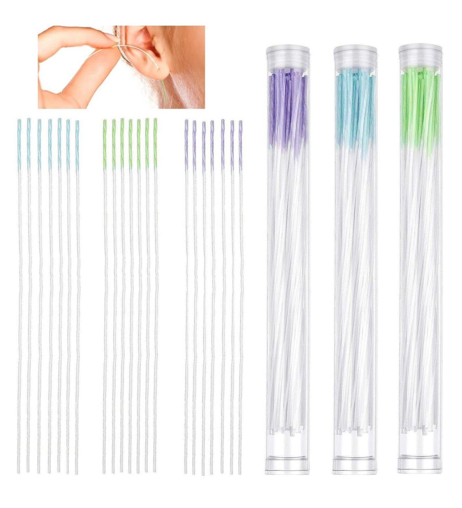 180 Pcs Earrings Hole Cleaner Floss Disposable Ear Piercing Aftercare Piercing Cleaning Line Ear Piercing Care Odor Removal Cleaning Tool - Buy Online on GoSupps.com