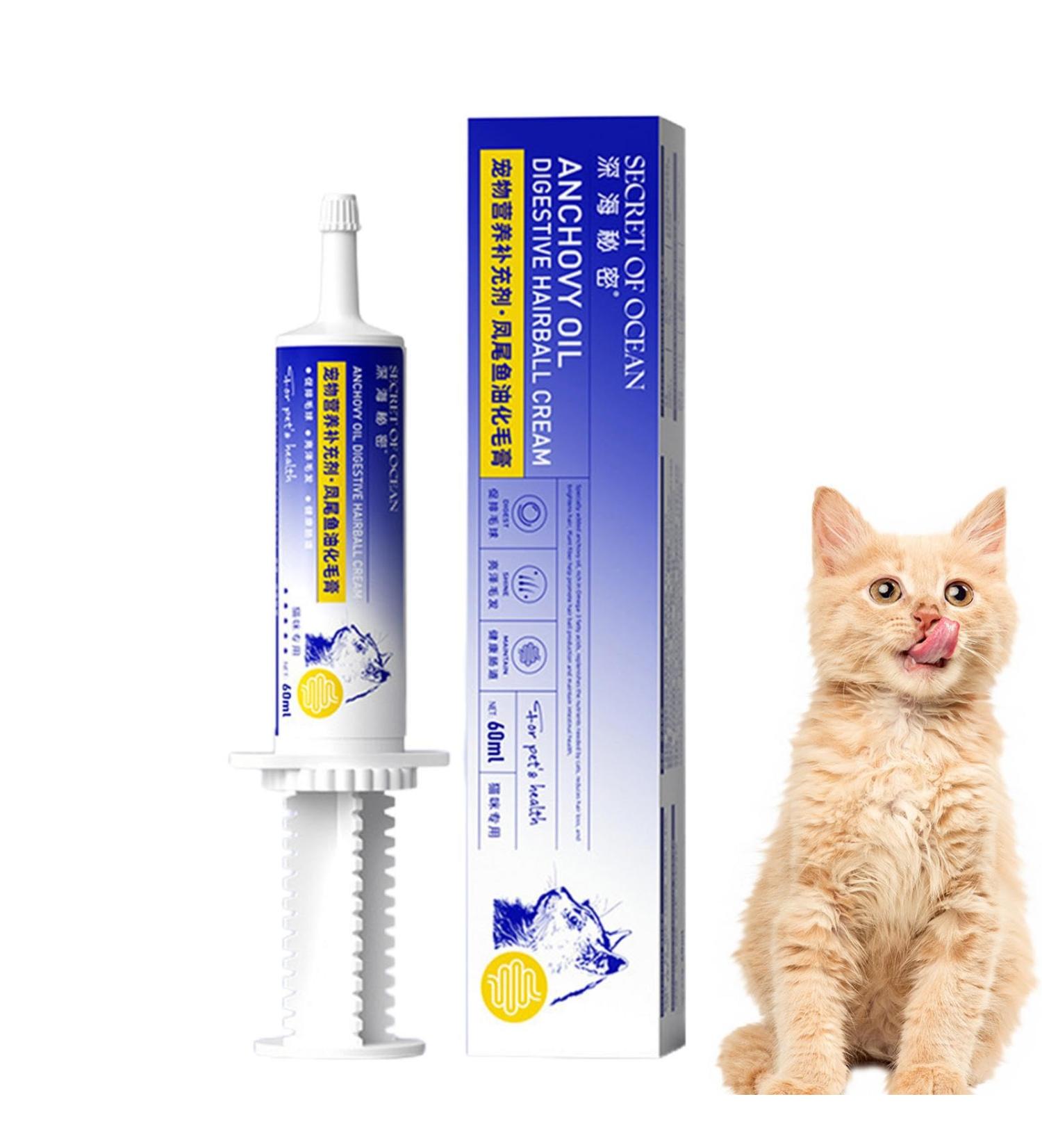 SOULAGRY Cat Hairball Paste | Natural Hairball Control Gel Anti Hairball Control Supplement Natural and Effective Hairball Gel for Healthy Tissue Kitten and Cats 60ml - Buy Online on GoSupps.com