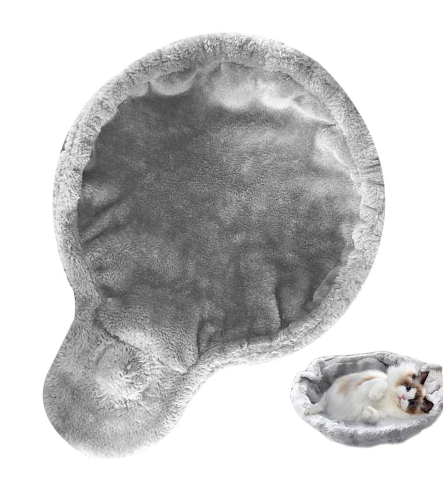 Cat Hammock 12 Inch Stable Warm Plush Cat Tree Hammock Grey Basket Lounger Hammock Bed for Cat Tree Tower Replacement Cat Nest Accessories Grey - Buy Online on GoSupps.com