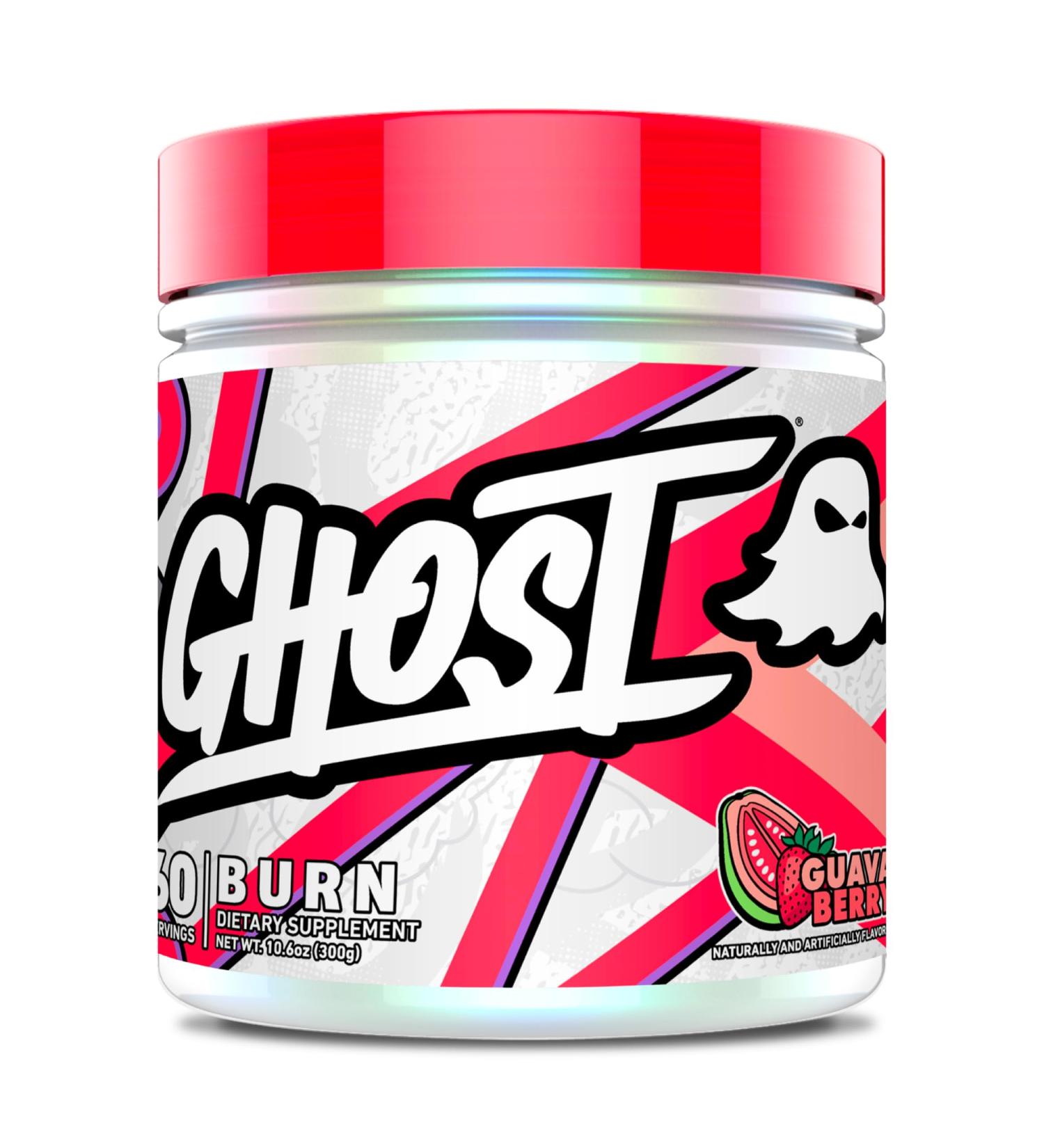 GHOST Burn Weight Management Powder - Guava Berry (60 Servings) | Metabolism & Energy Support | Vegan Gluten-Free Sugar-Free - Buy Online on GoSupps.com