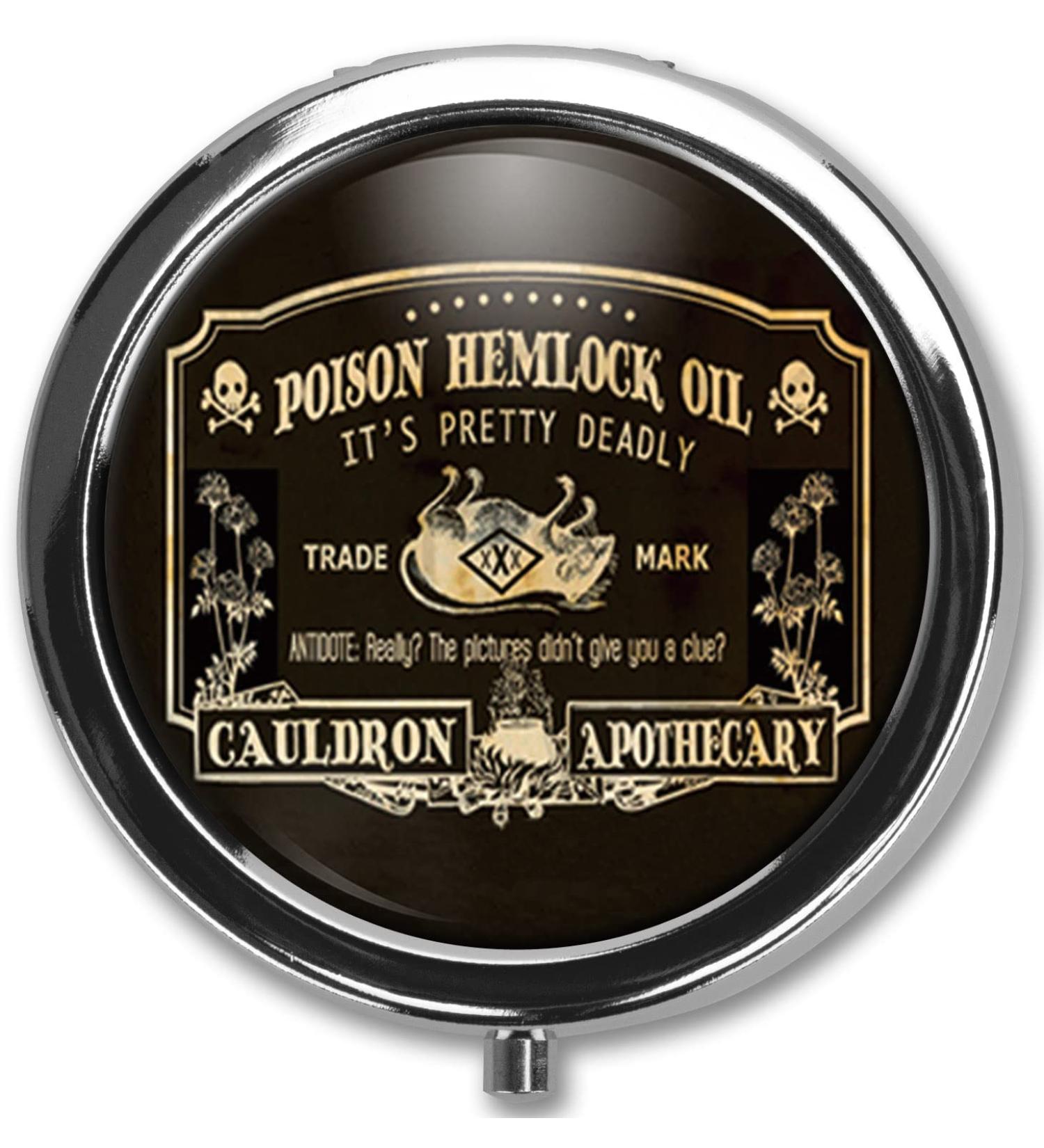 Vintage Poison Hemlock Oil Pill Box - Arsenic Stash Case & Pill Organizer - International Shipping Available - Buy Online on GoSupps.com