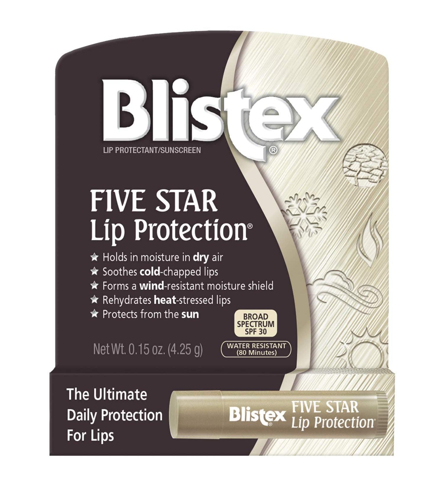 Blistex Five Star Lip Protection Lip Protectant/Sunscreen SPF 30 0.15 OZ - Pack of 3 | Buy More, Save More! - Buy Online on GoSupps.com