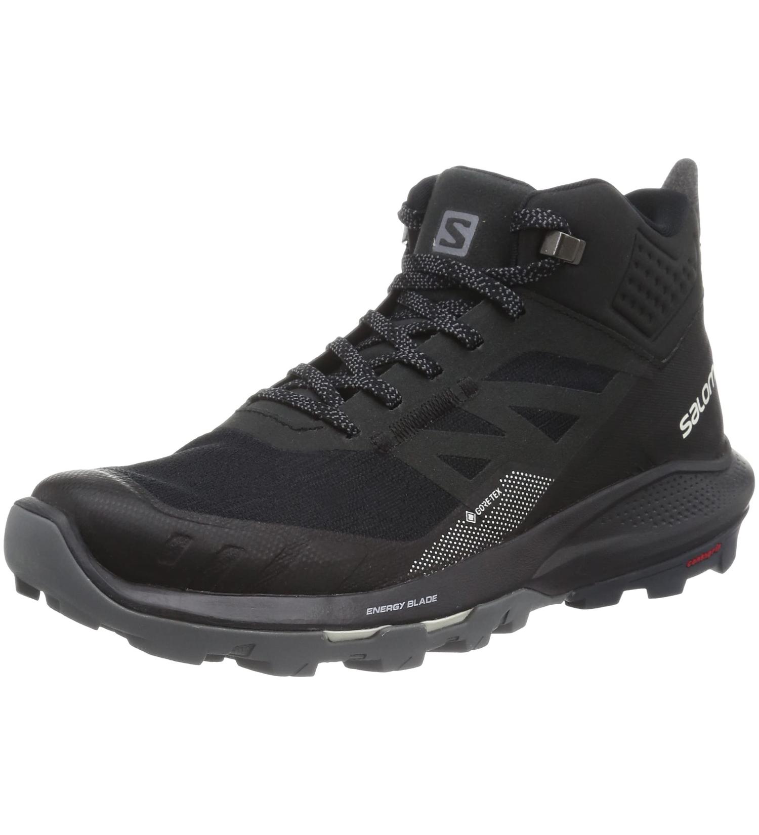 Salomon Men's OUTPULSE Mid Gore-Tex Hiking Boots - 11.5 Black/Ebony/Vanilla Ice - Buy Online on GoSupps.com