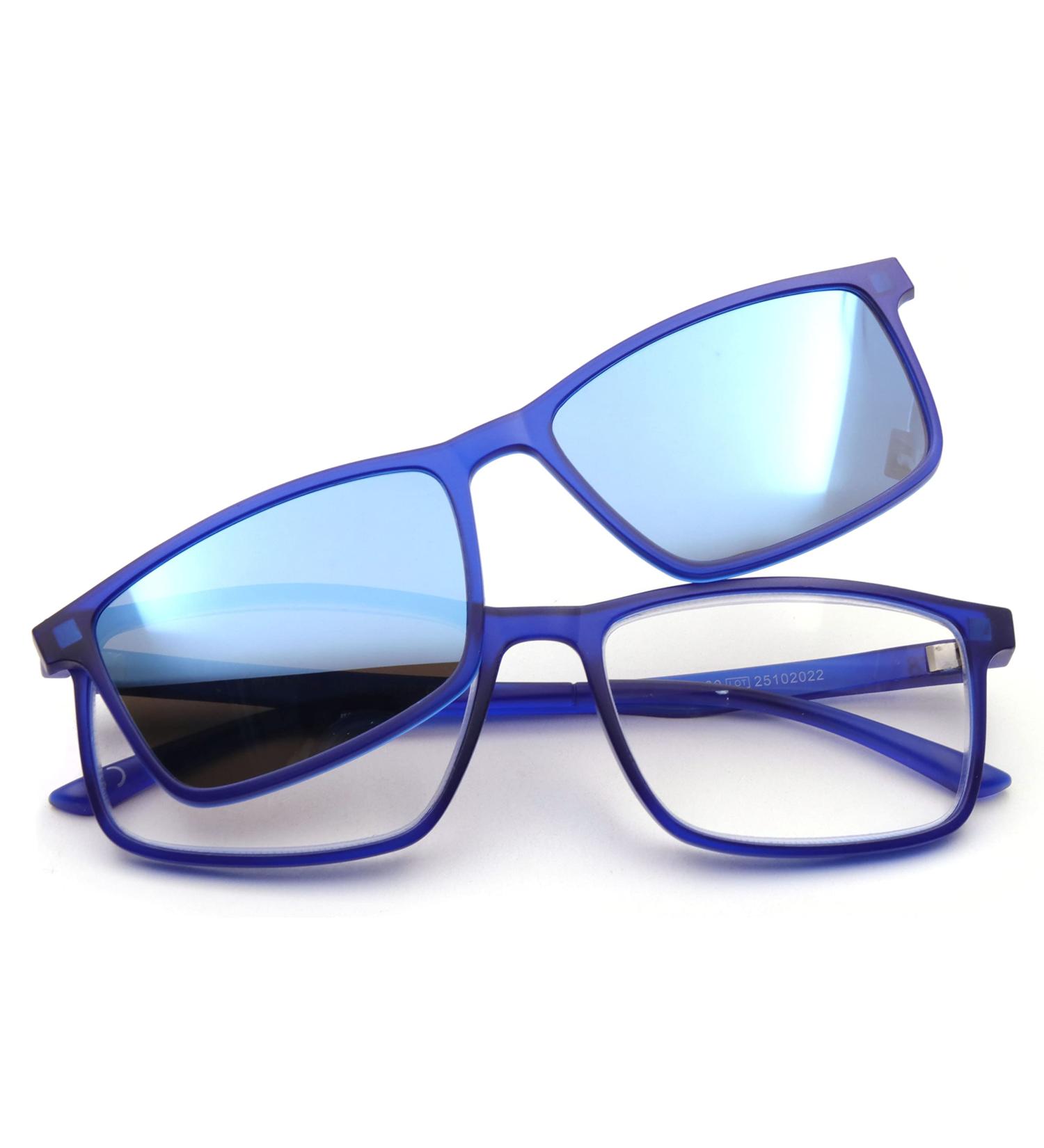 Shop Corpootto Unisex Clip-On Reading Glasses | Stylish Blue Mirror Lenses for Enhanced Vision - Buy Online on GoSupps.com
