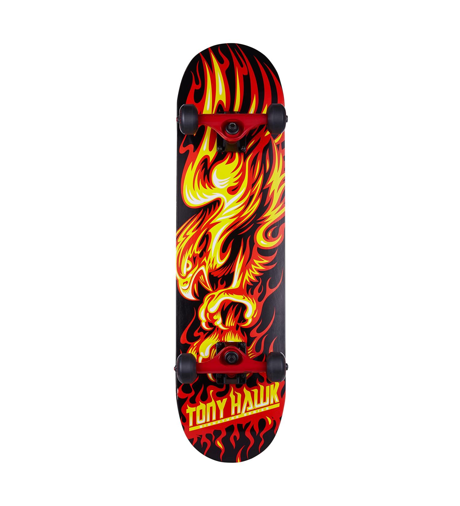 Tony Hawk 31 Inch Skateboard - Signature Series 4 - 9-Ply Maple Deck for Cruising, Carving, Tricks, and Downhill - Flame Hawk - Buy Online on GoSupps.com
