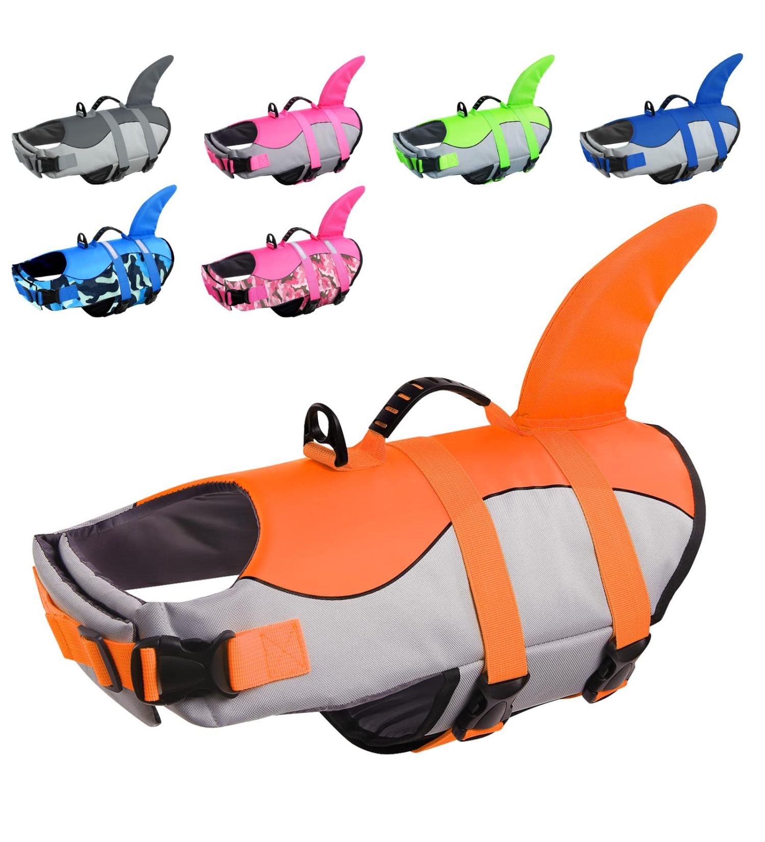 Cit toile Dog Life Jacket - Safe & Lightweight Swimming Vest for Small Medium & Large Dogs - Reflective Handle - Orange - Buy Online on GoSupps.com