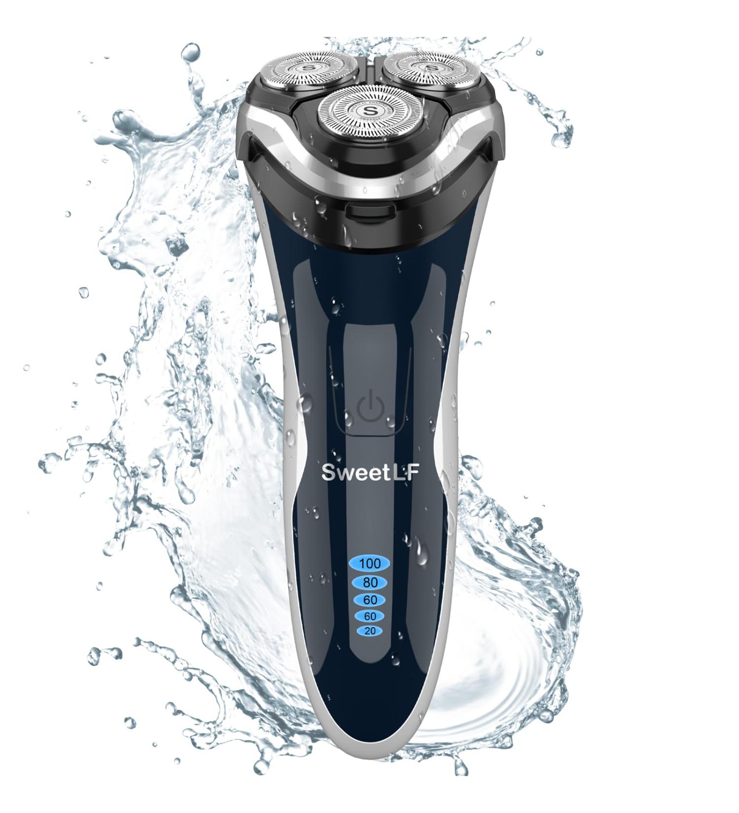 SweetLF Electric Razor for Men - 100% Waterproof Rechargeable Shaver with Pop-Up Beard Trimmer | Cord & Cordless Floating Head (Navy Blue) - Shop Now - Buy Online on GoSupps.com
