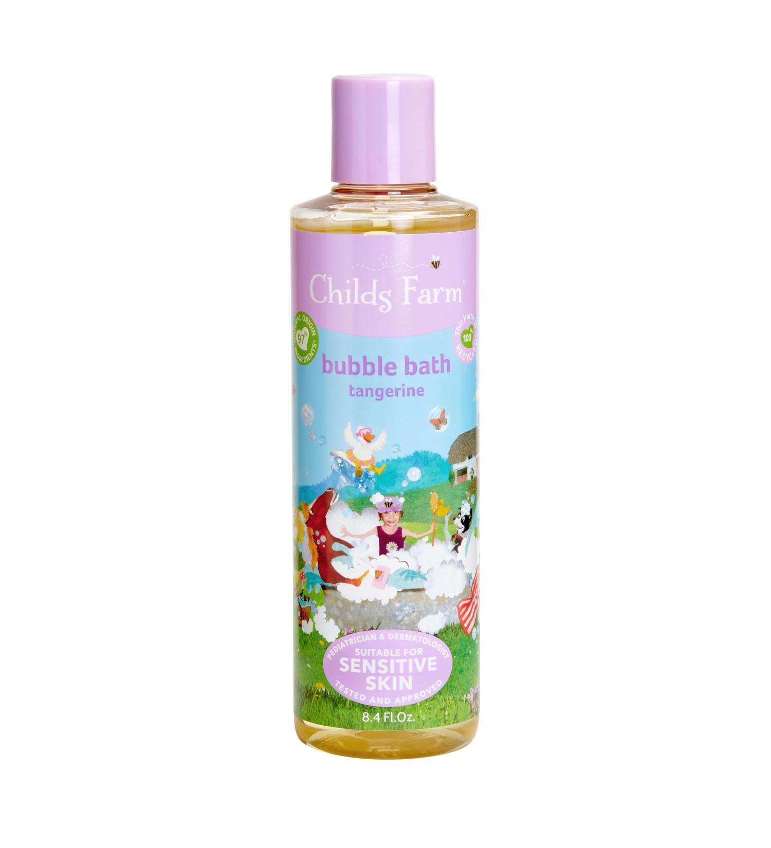 Childs Farm Kids Bubble Bath for Dry Sensitive Skin Organic Tangerine Gently Cleanses & Soothes Vegan Cruelty-Free 8.4 fl oz