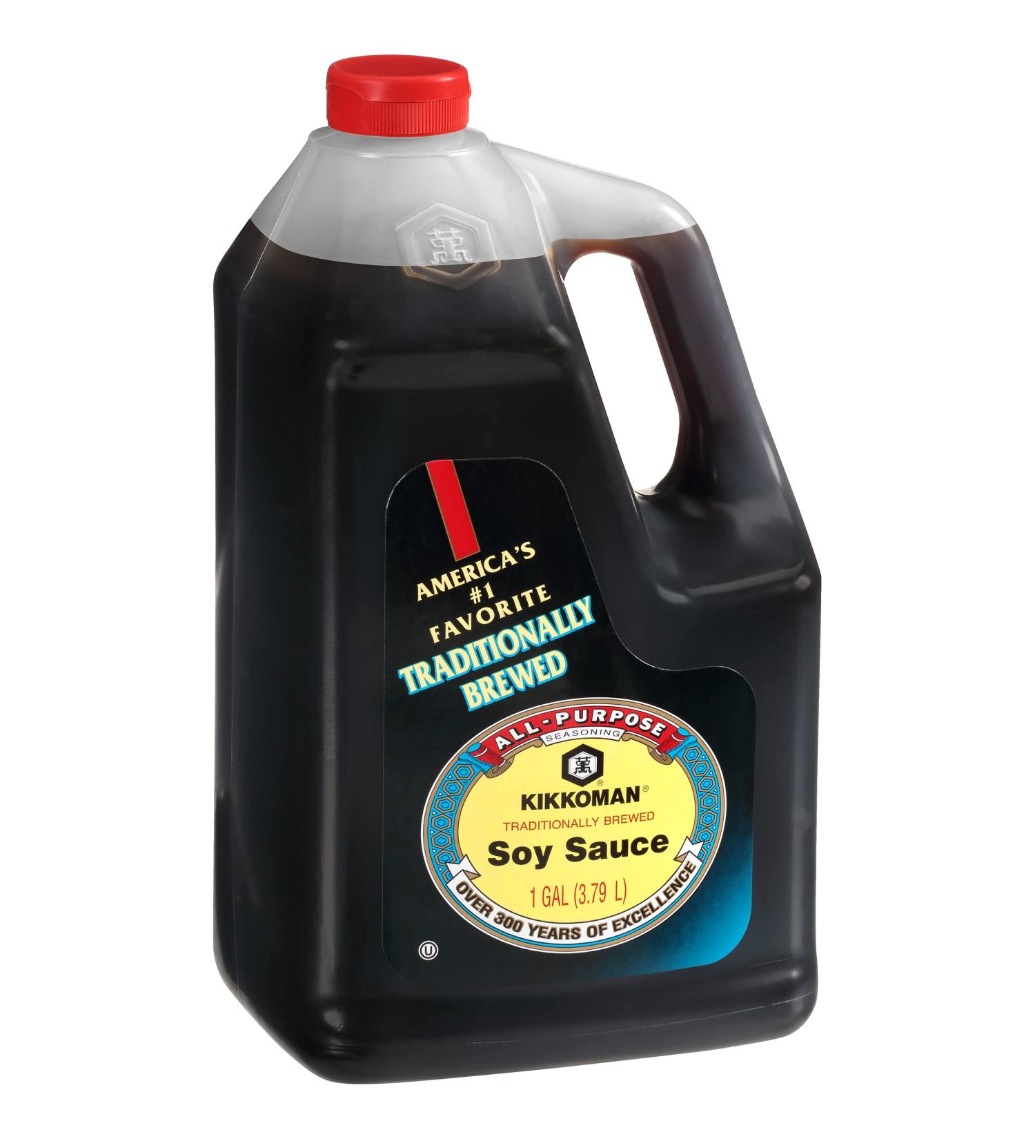 Kikkoman Traditionally Brewed Soy Sauce 1 Gallon - Authentic Japanese Flavor (1 Pack) - Buy Online on GoSupps.com