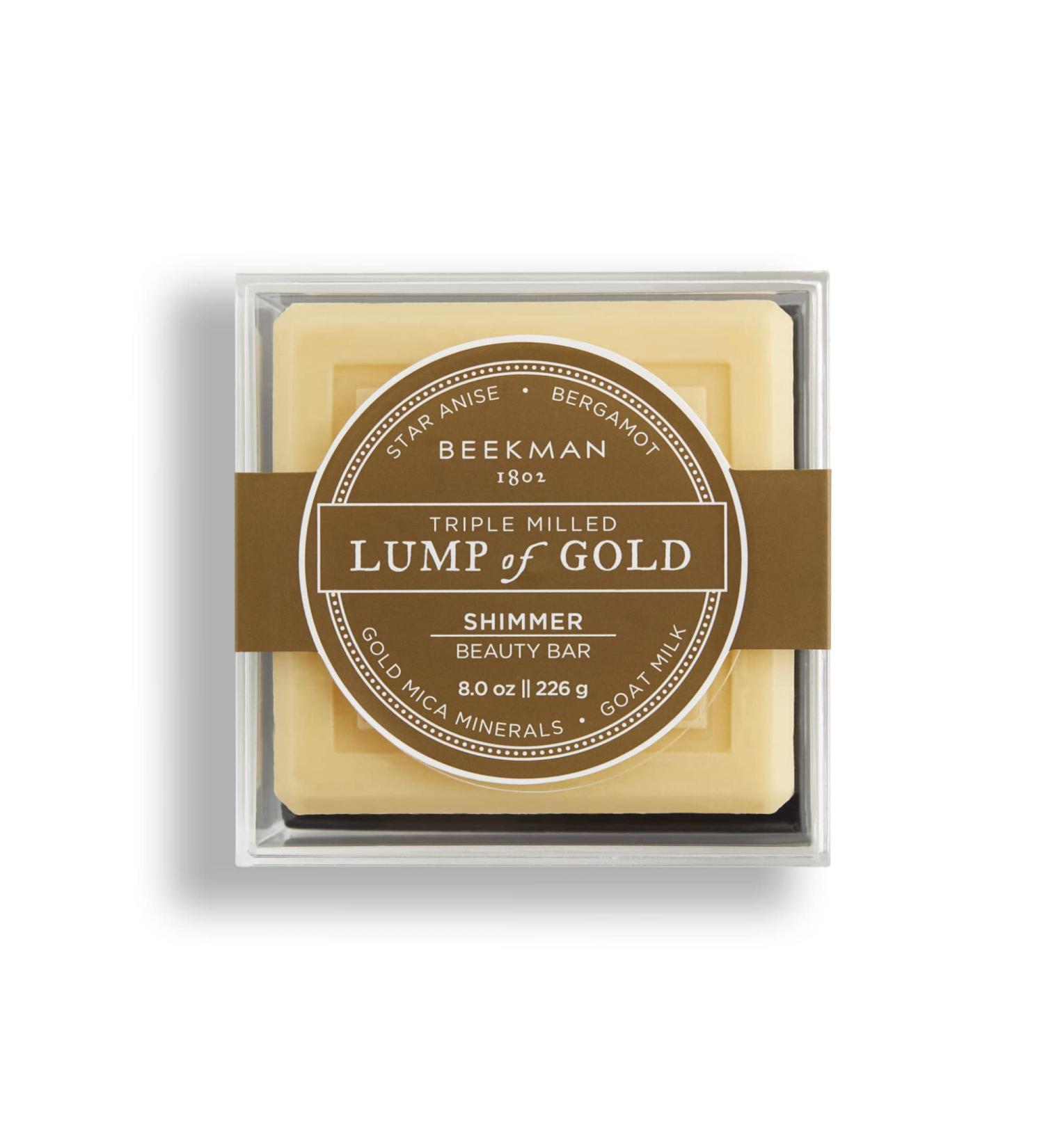Beekman 1802 Goat Milk Soap Bar Lump of Gold - 8 oz - Nourishing, Moisturizing, and Sparkling - Ideal for Sensitive Skin - Cruelty-Free - Buy Online on GoSupps.com