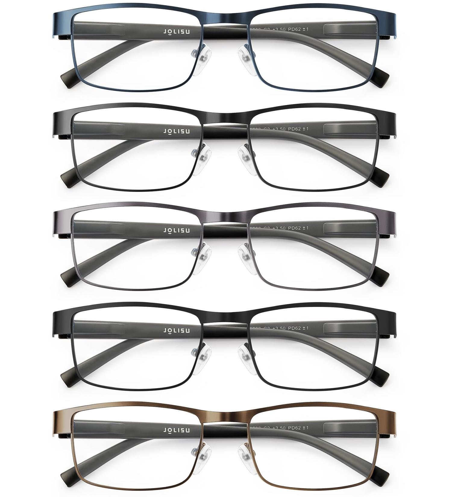 5PCS Reading Glasses for Men & Women - Blue Light Blocking Metal Thin Frame Readers (2.50x - Buy Online on GoSupps.com