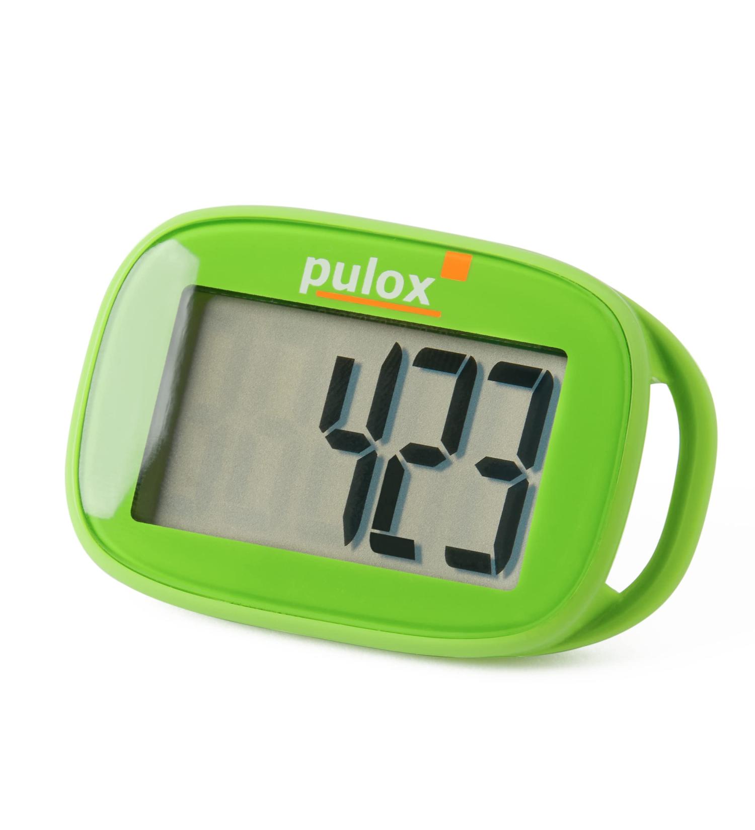 Pulox Pedometer PS-100 - Accurate 3D Sensor Pedometer in Green | No App Required | Shop Internationally - Buy Online on GoSupps.com
