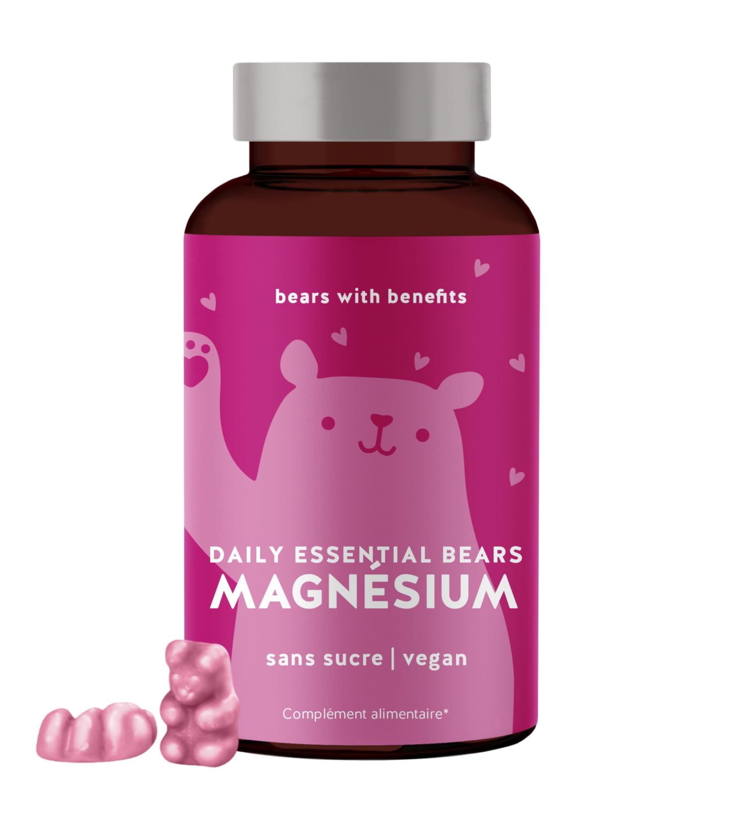 Magnesium Gum Bears - Strength for Muscles and Nerves - Energy and Relaxation with 250mg of Magnesium Citrate per Dose - 45 Pieces - Vegan-free Vitamin Gums - Bears with Benefits - Buy Online on GoSupps.com