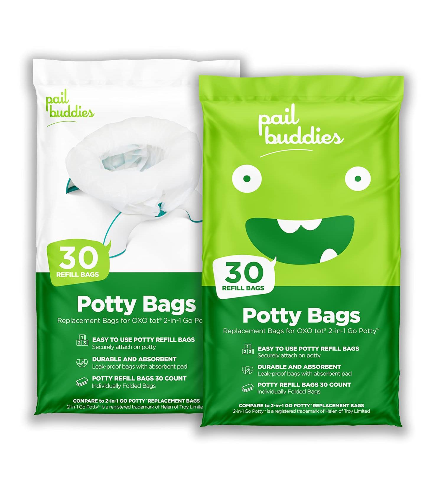 60 Refill Potty Bags: Absorbent  Disposable Potty Liners Compatible with OXO Tot 2-in-1 Go Potty | Strong  Leak-Proof Bags Work with Most Travel Potties  Potty Chairs  Potty Seats & Portable Toilets - Buy Online on GoSupps.com
