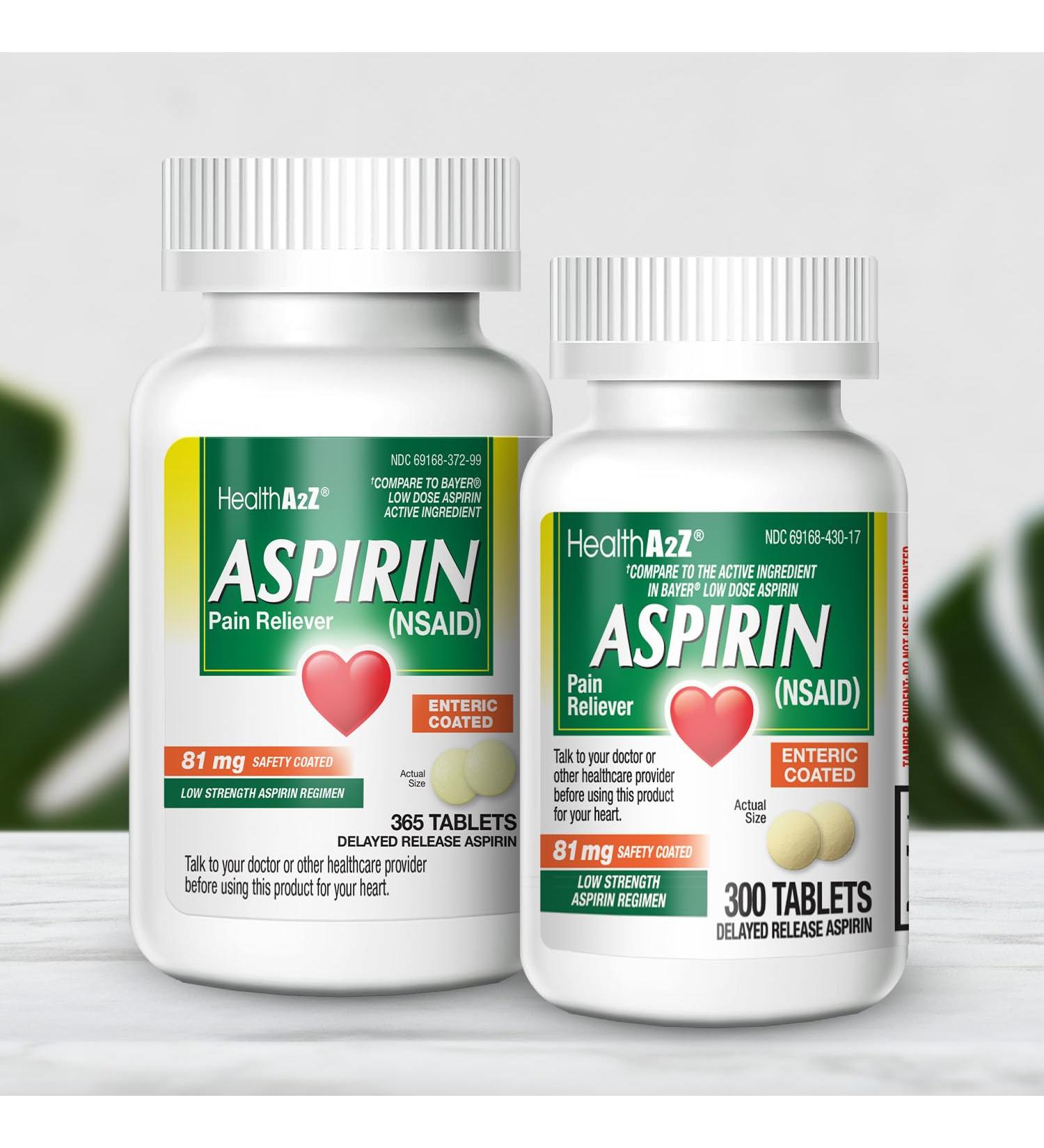 HealthA2Z Aspirin 81mg Bundle | Super Saving | (365 Count + 300 Count) 665 Counts Total Tablets | Enteric Coated | Pain Relief - Buy Online on GoSupps.com
