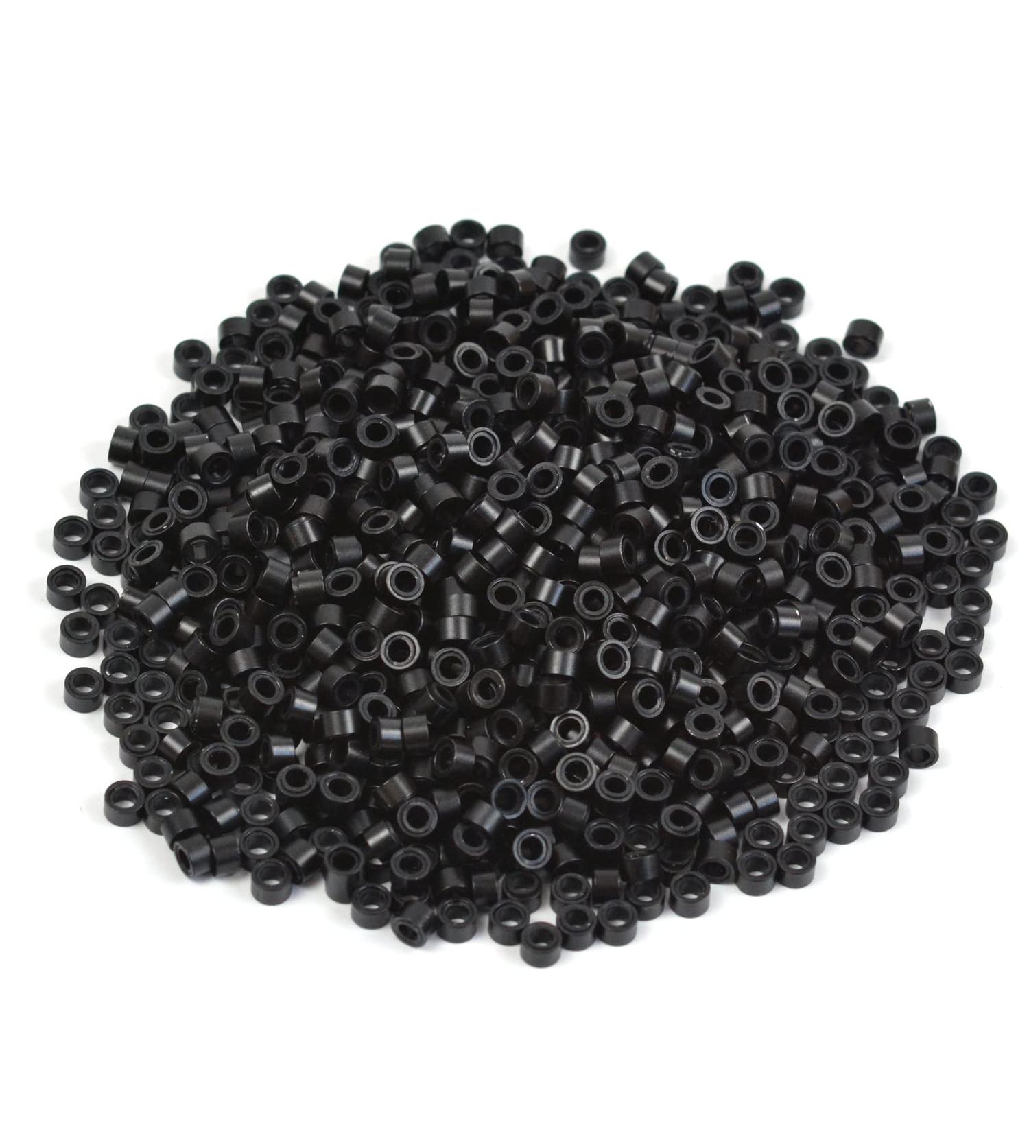 1000 Pieces Black 5mm Micro Rings Silicone Beads for Hair Extensions - High-Quality Micro Links - Buy Online on GoSupps.com