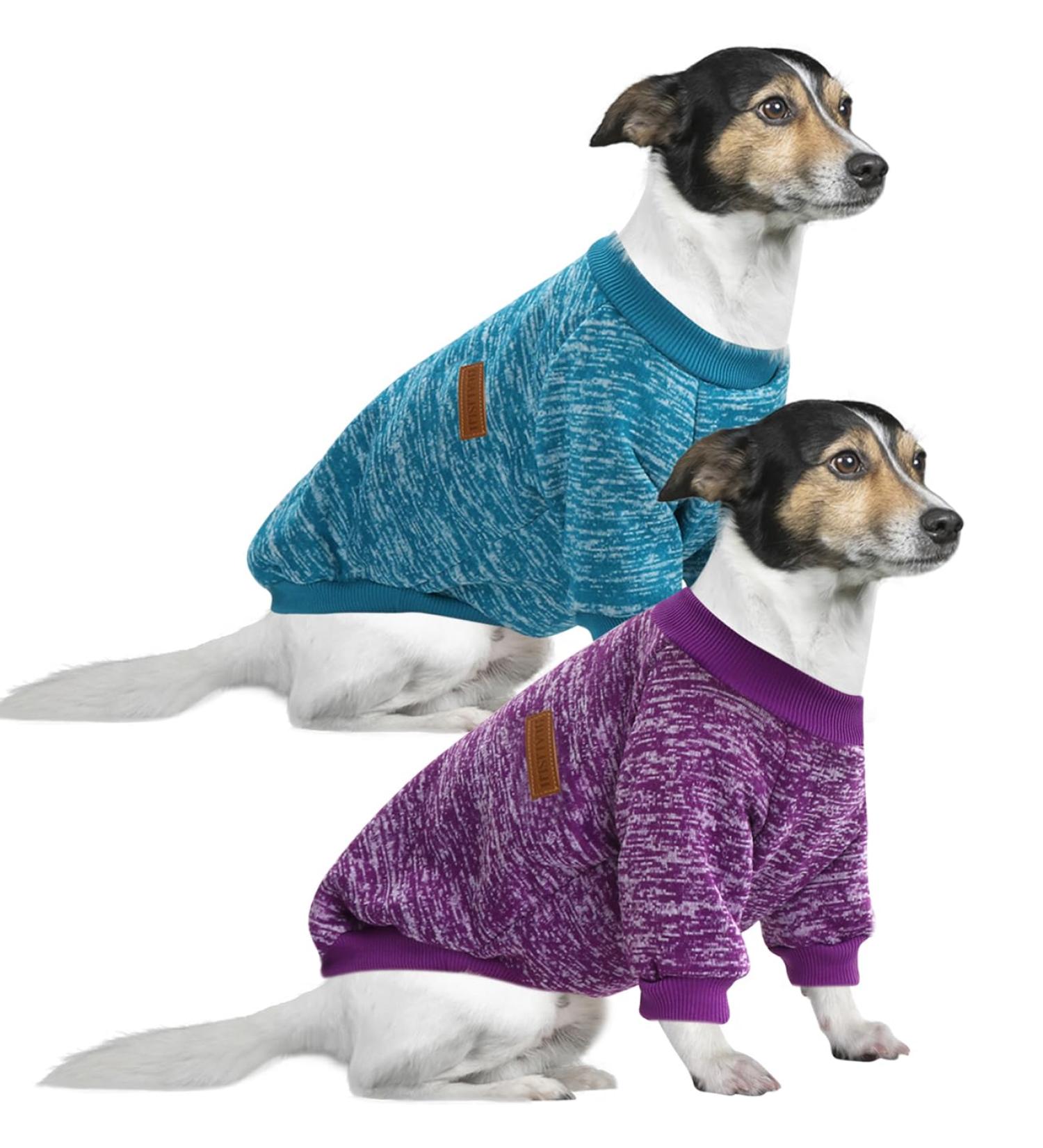 Huisalisiji 5XL Dog Sweater for Large Dogs | Warm & Lightweight Sweatshirt Hoodie | Soft Texture & Elasticity | 2PCs Blue & Purple - Buy Online on GoSupps.com
