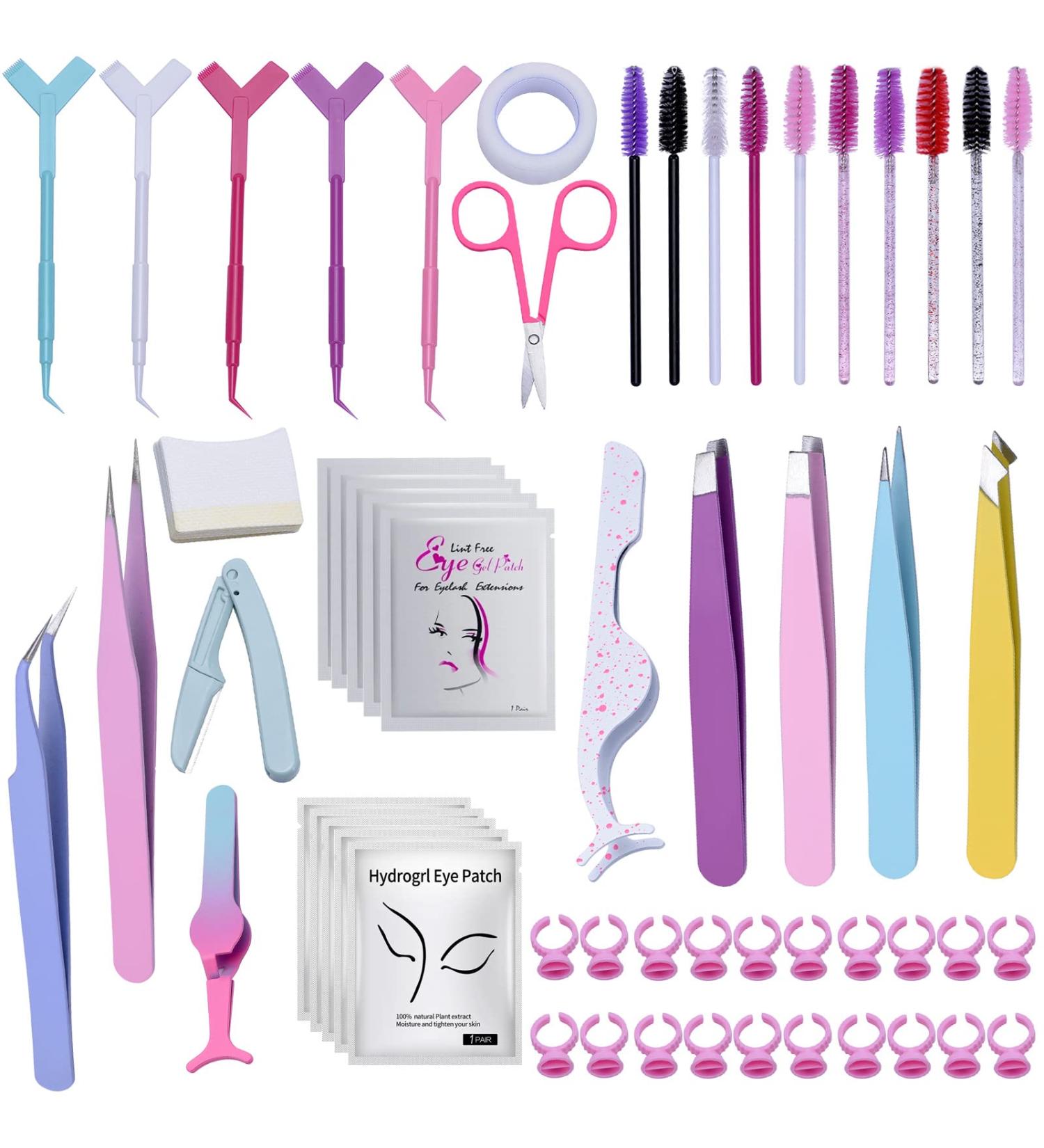 Stainless Steel Tweezers Set for Women - Facial Hair Removal and Lash Extension Kit (1-76pcs) - Buy Online on GoSupps.com