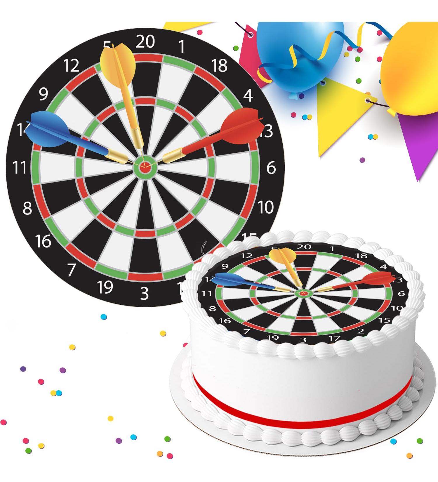 DARTS BIRTHDAY PARTY EDIBLE ICING CAKE TOPPER DECORATION E803 - Buy Online on GoSupps.com