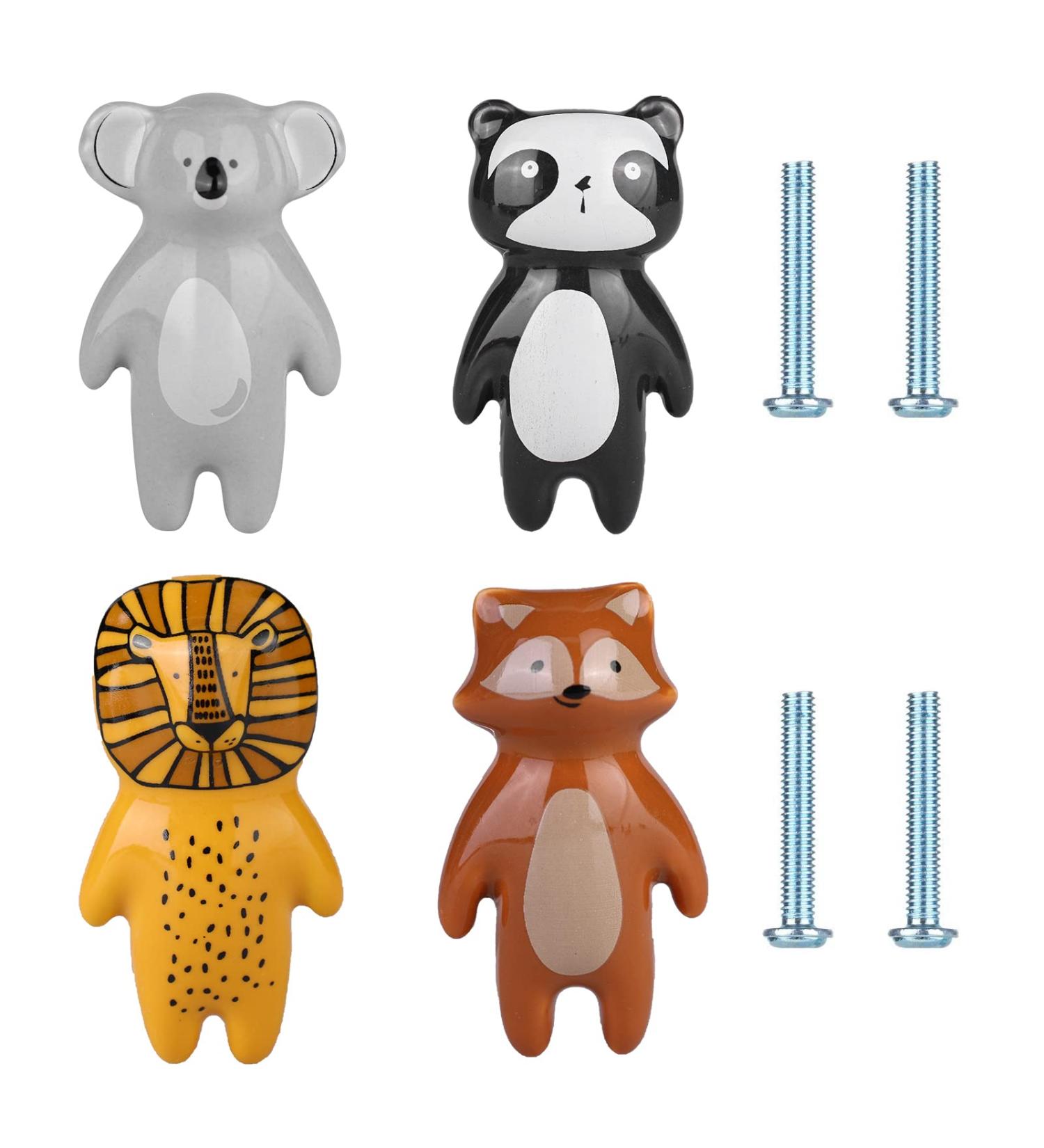 Yoyiag 4pcs Animal Ceramic Drawer Handles | Fun Furniture Buttons for Kids' Rooms & Kitchens - Unique Cabinet Knobs - Buy Online on GoSupps.com