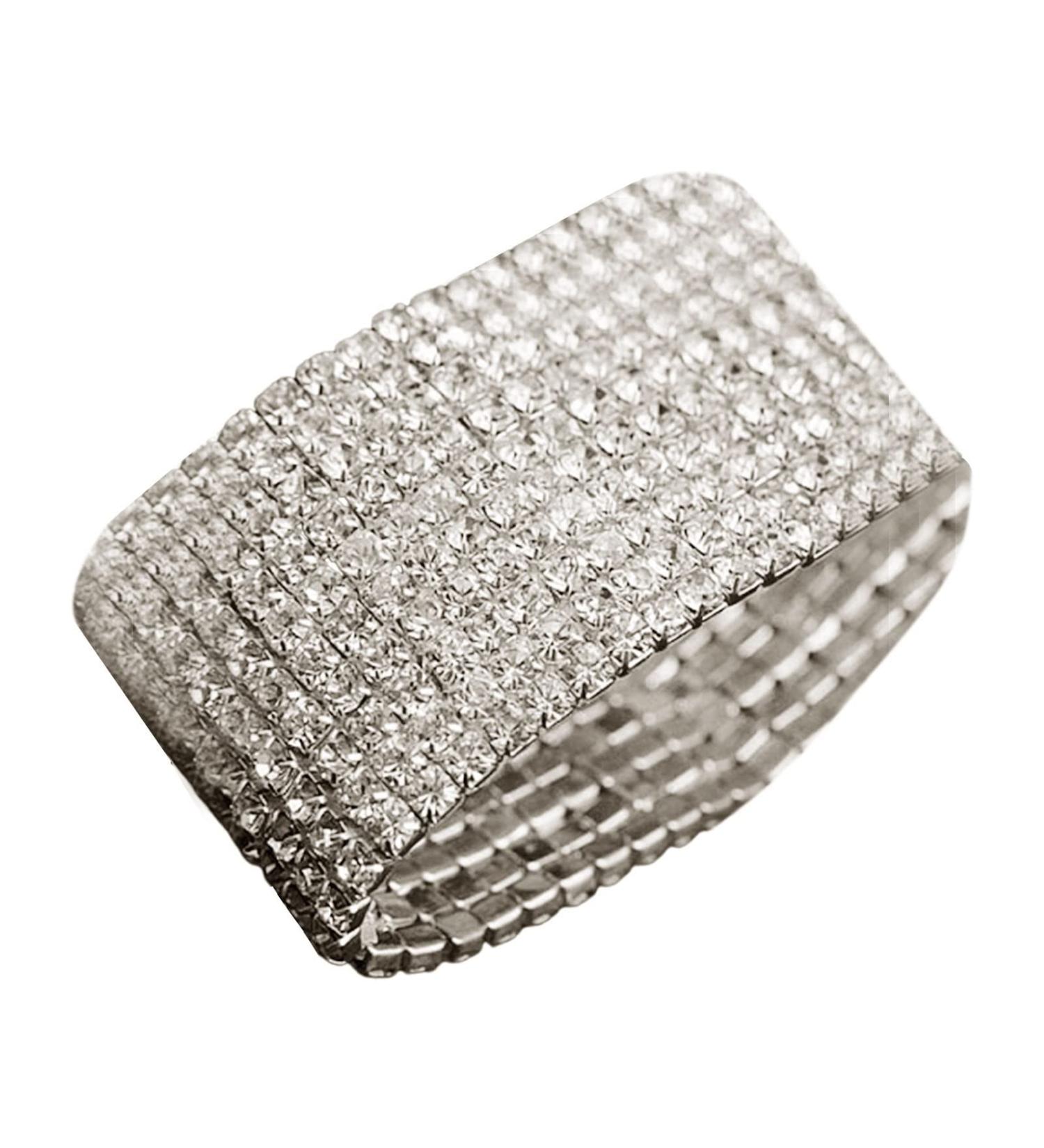 Bridal Bracelet Shining Rhinestone Bridal Bracelet Sweet Jewelry Accessory 10