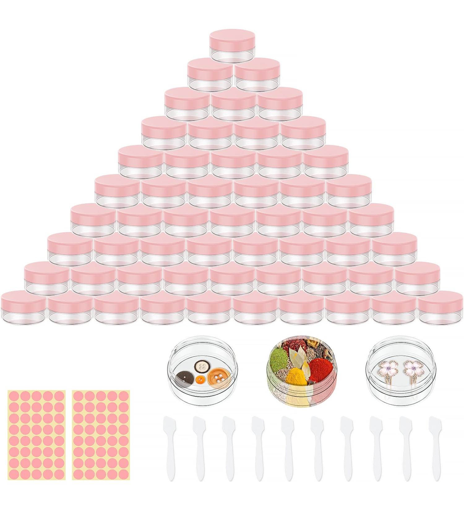 70 Pcs Cosmetic Jars 5 ML Sample Pots For Cosmetics Travel Pots For Cream Travel Pots For Toiletries Travel Pot Cosmetic Pots For Women (70 orange pink) - Buy Online on GoSupps.com