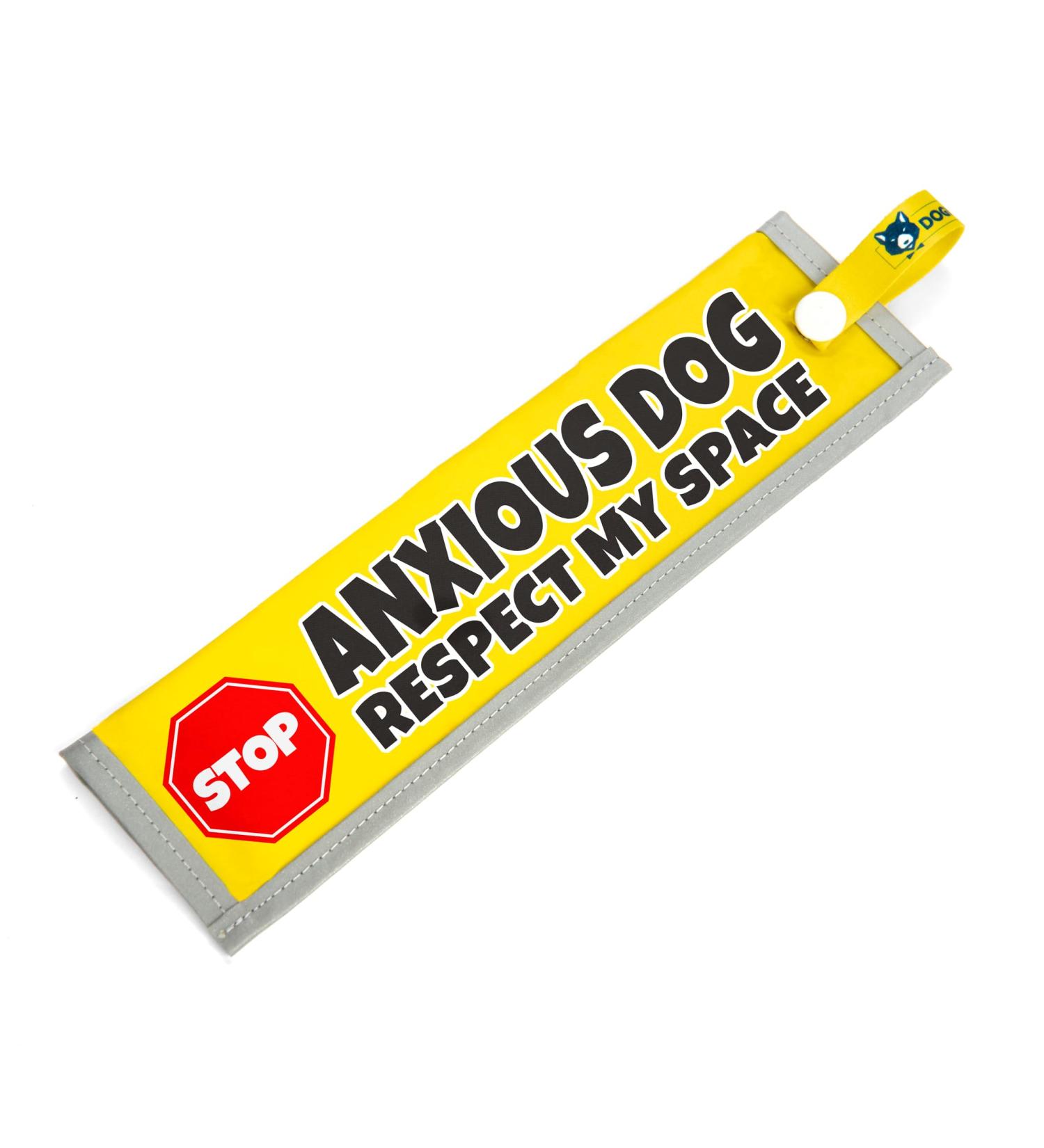 dogkit Anxious Dog Respect My Space Sleeve for Reactive Nervous Dogs Reflective Waterproof Double Sided Slip-on for the Dog Lead (Yellow Stop Sign) Yellow Stop Sign - Buy Online on GoSupps.com