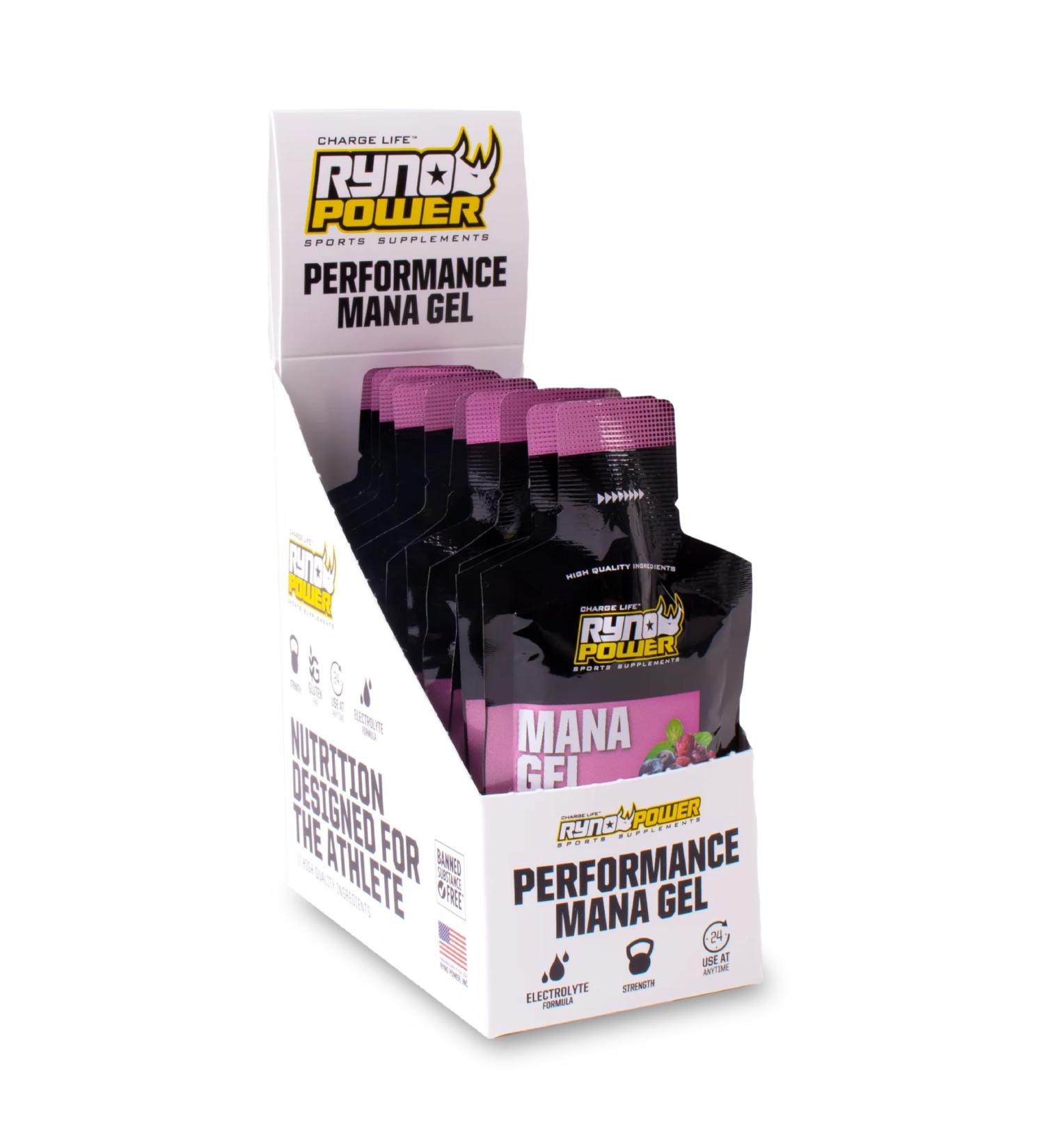 Ryno Power Mana Performance Gel Caddy - 12 Servings Mixed Berries | Boost Energy & Endurance | International Shipping Available - Buy Online on GoSupps.com