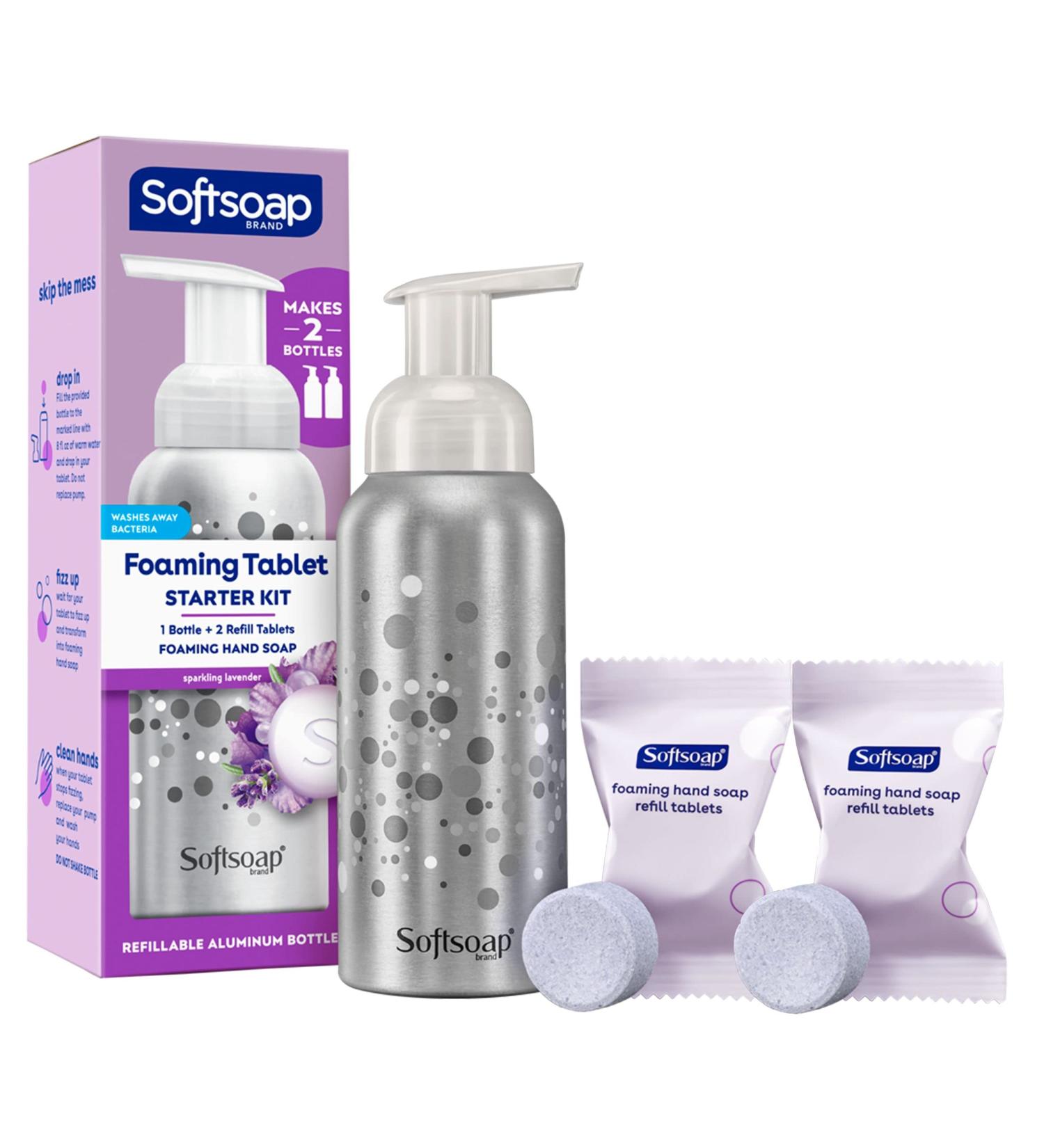 Softsoap Sparkling Lavender Hand Soap Tablets Starter Kit with Pump - Includes 2 Tabs - Buy Online on GoSupps.com