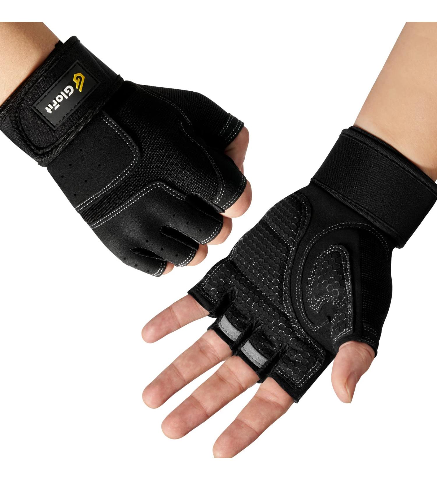 Glofit Fitness Gloves for Men & Women | Training & Sports Gloves with Wrist Support for CrossFit Bodybuilding Cycling & Gym - Soot Black - Buy Online on GoSupps.com