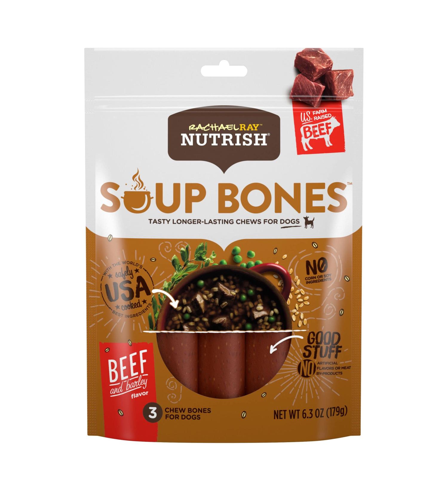 Rachael Ray Nutrish Soup Bones - Longer Lasting Dog Treat Chews | Natural Flavor & Nutrition - Buy Online on GoSupps.com