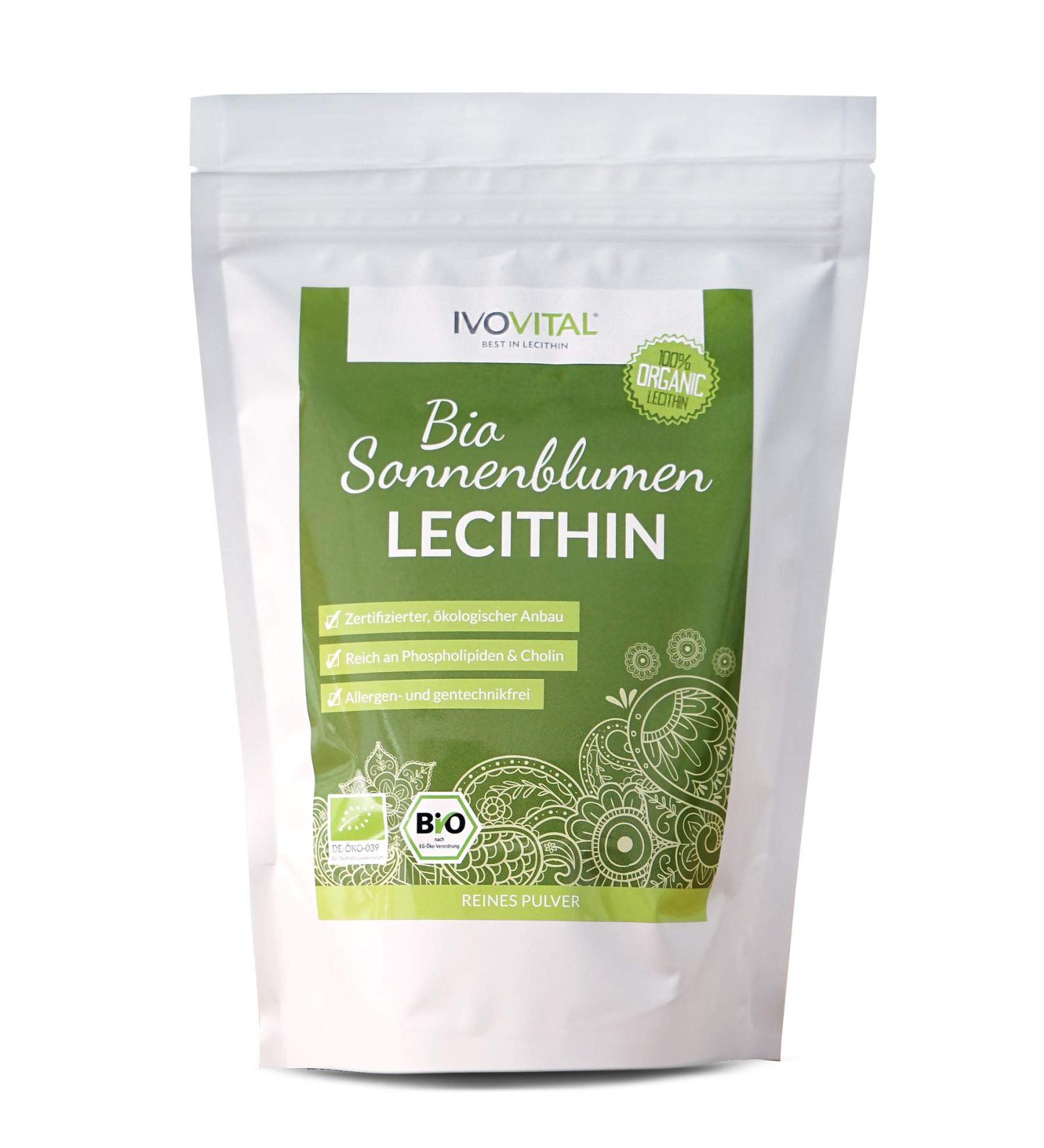 ORGANIC Sunflower Lecithin Powder IVOVITAL (Organic certified) (1200g)