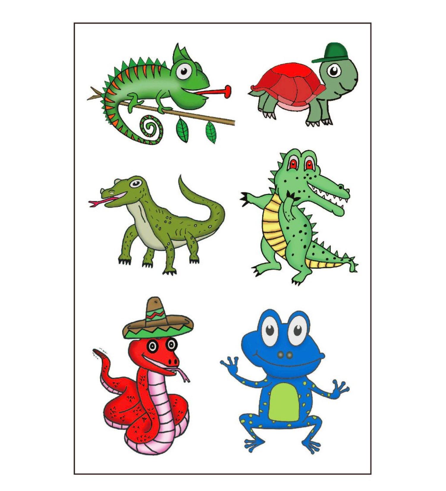 Premium Reptile Temporary Tattoos - Crocodile, Turtle, Frog, Chameleon, Komodo Dragon, Snake | Party Favors - Buy Online on GoSupps.com