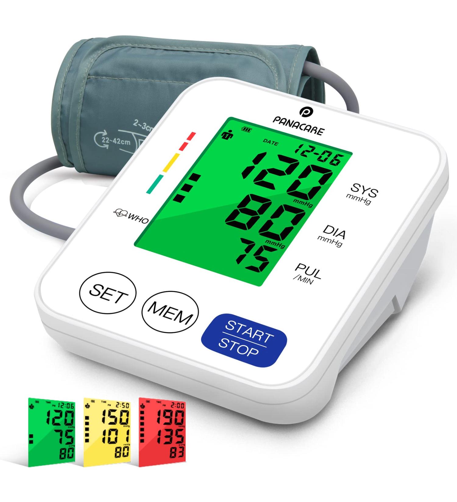 Panacare 2.0 Fully Automatic Blood Pressure Monitor - 3-Color Display German Language 2 Users 198 Data Records Adjustable Cuff (22-42cm) - Reliable White Healthcare Device - Buy Online on GoSupps.com