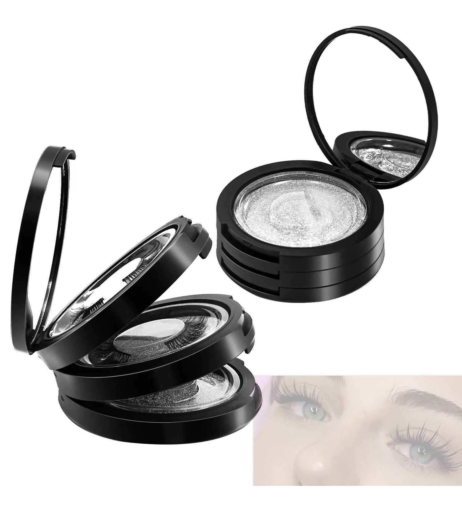 3-Layer Black Eyelash Organizer with Mirror - Travel Container for False Lashes | 2 Pieces - Buy Online on GoSupps.com
