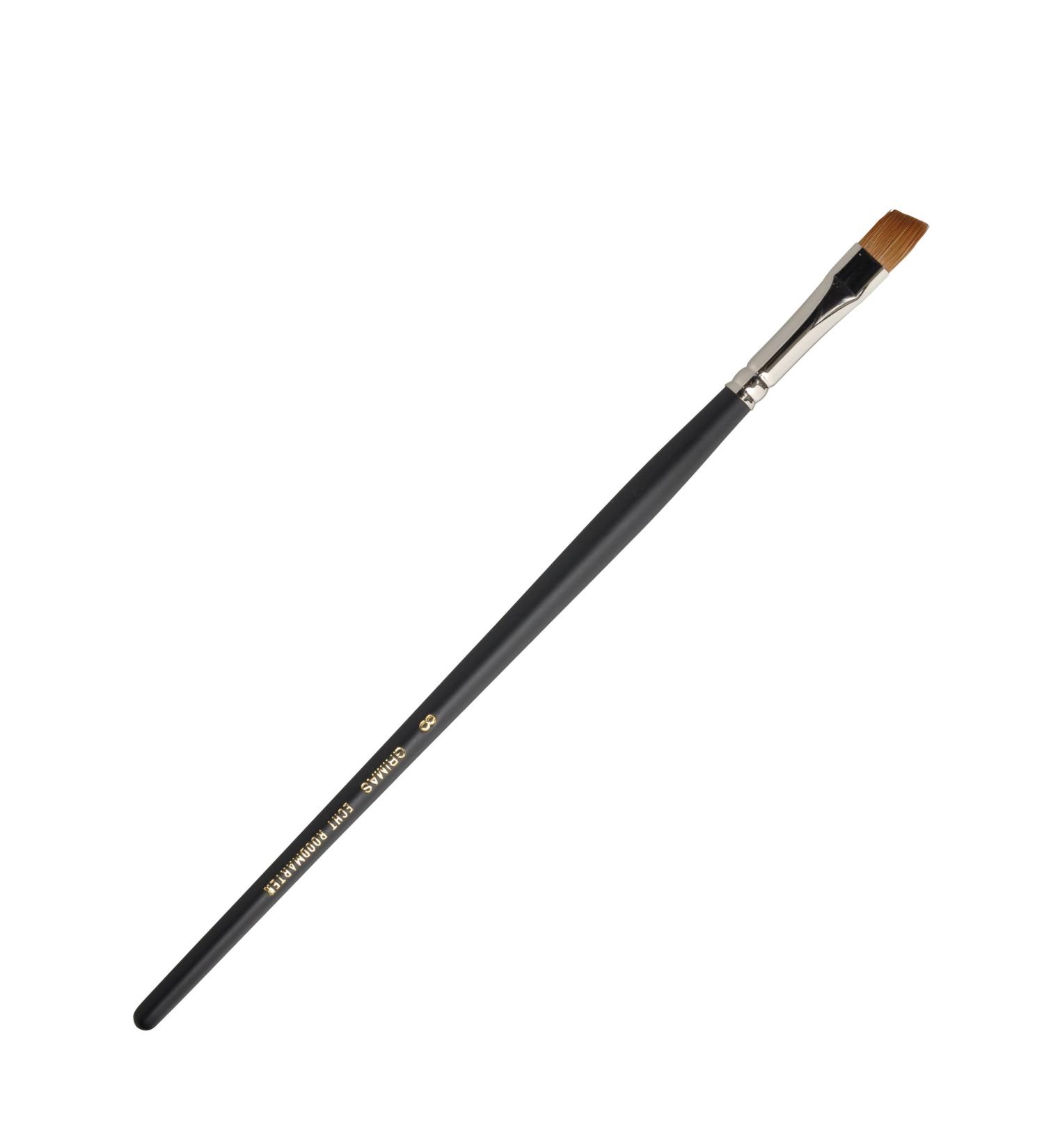 Red sable hair brush flat bound bevelled No. 8