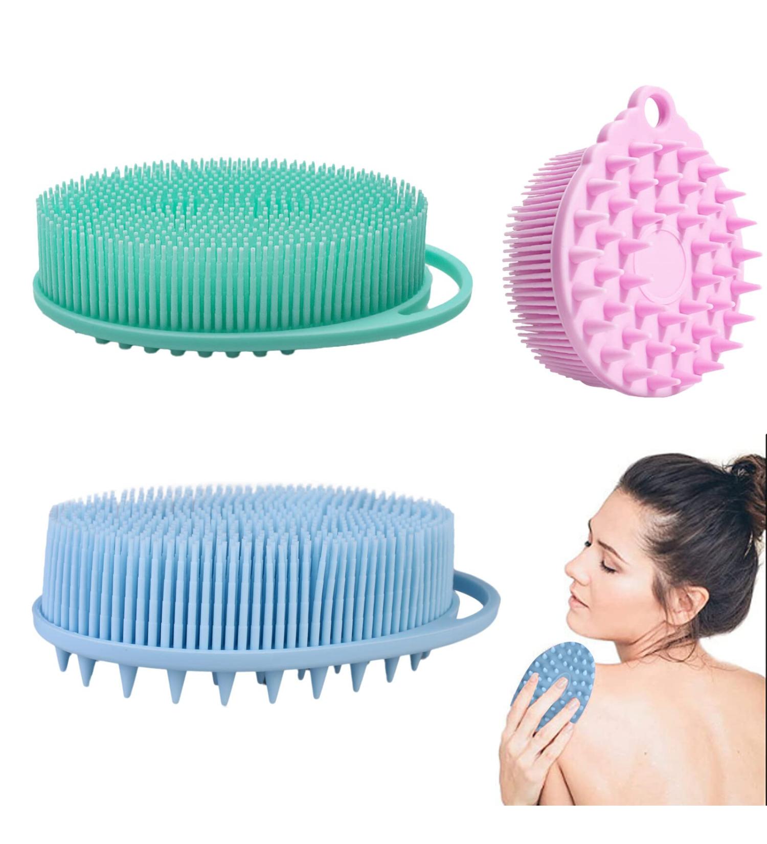 NASHARIA 3 PCS Silicone Body Scrubber Set - 2-in-1 Loofah and Rapid Foaming Scrubbers for Shower - Clean and Sanitary Skin Care Solution - Buy Online on GoSupps.com